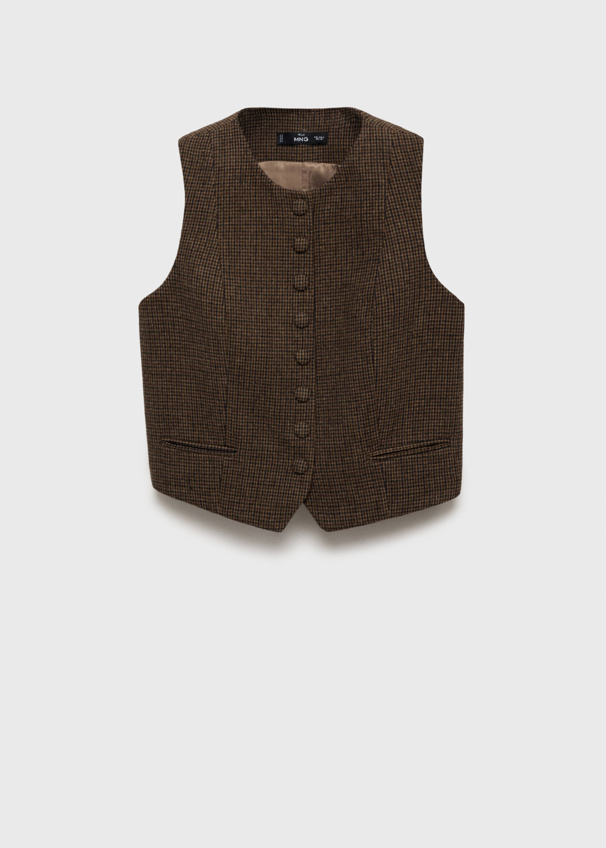 Micro-houndstooth wool vest - Article without model