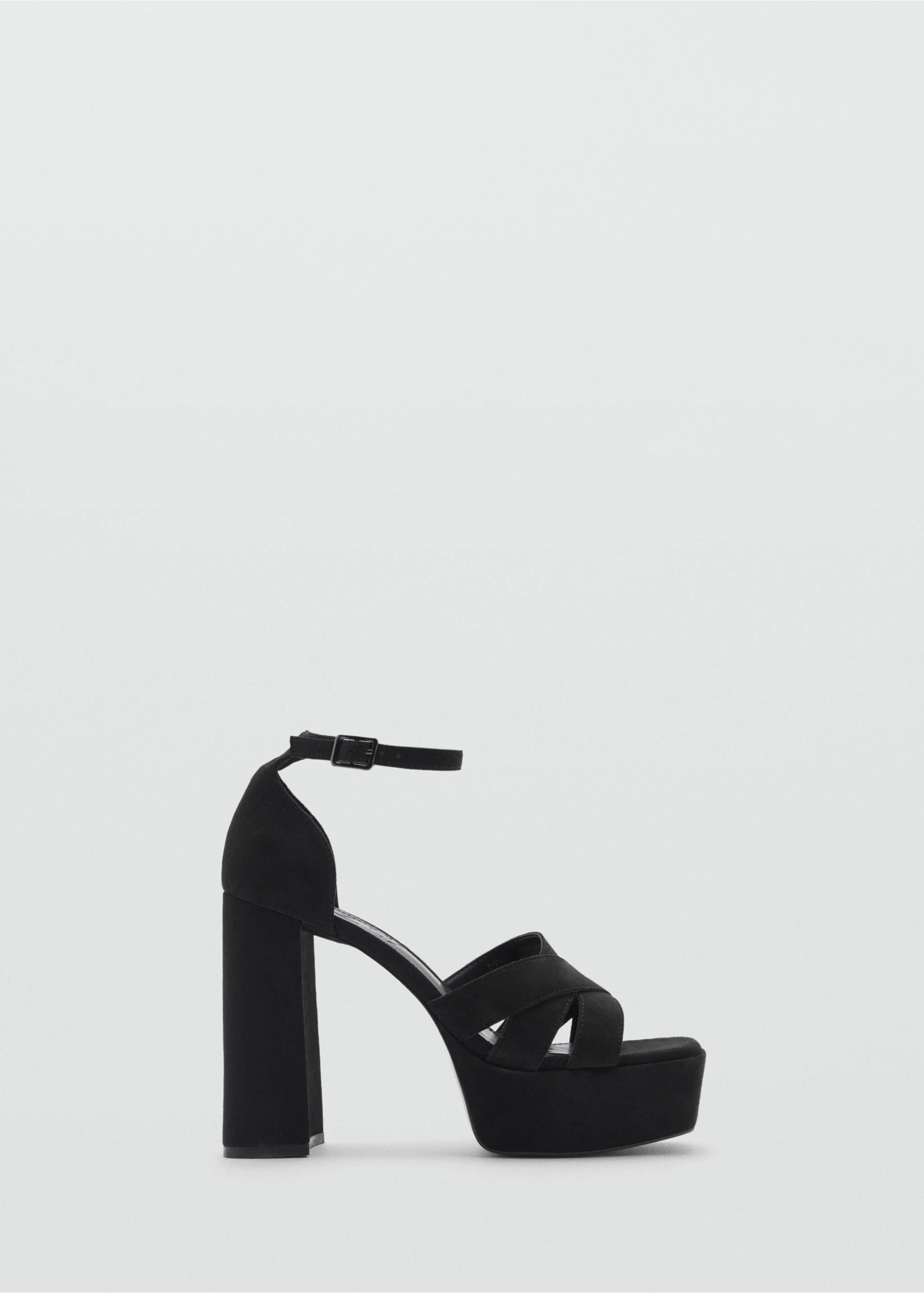 Wide-heeled sandal with bracelet - Article without model, Black. Ref: 87070438-00.