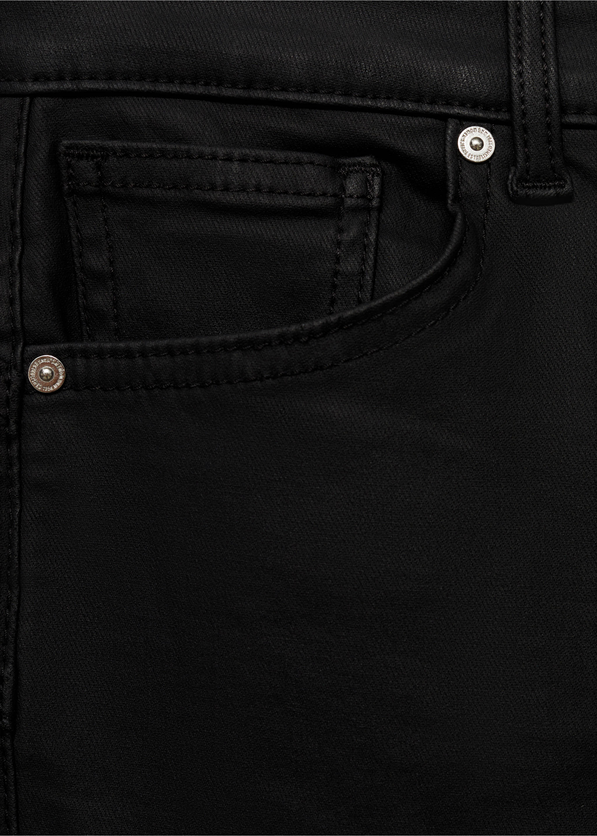 Waxed skinny pushup jeans - Details of the article 8, Black. Ref: 87070443-00.