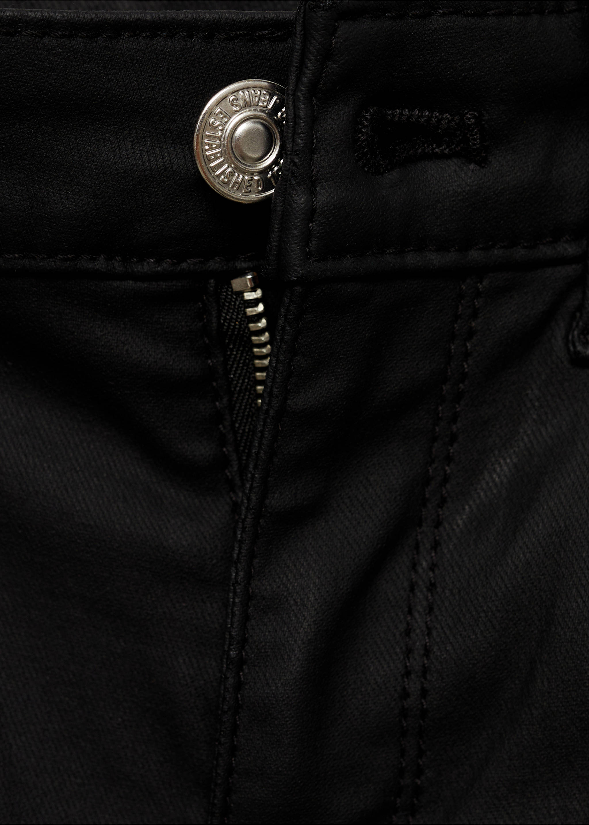 Waxed skinny pushup jeans - Details of the article 0, Black. Ref: 87070443-00.