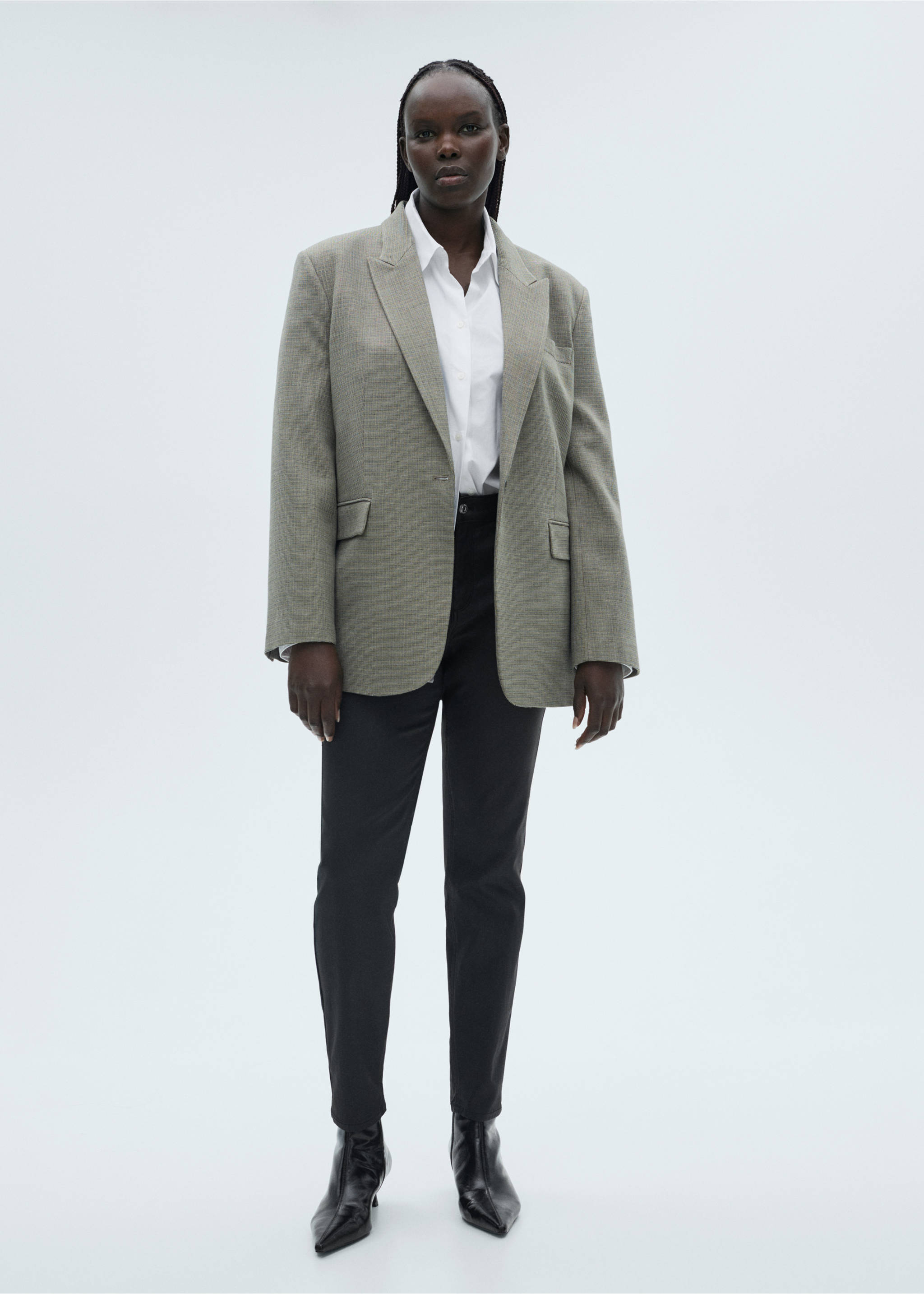 Waxed skinny pushup jeans - Details of the article 3, Black. Ref: 87070443-00.