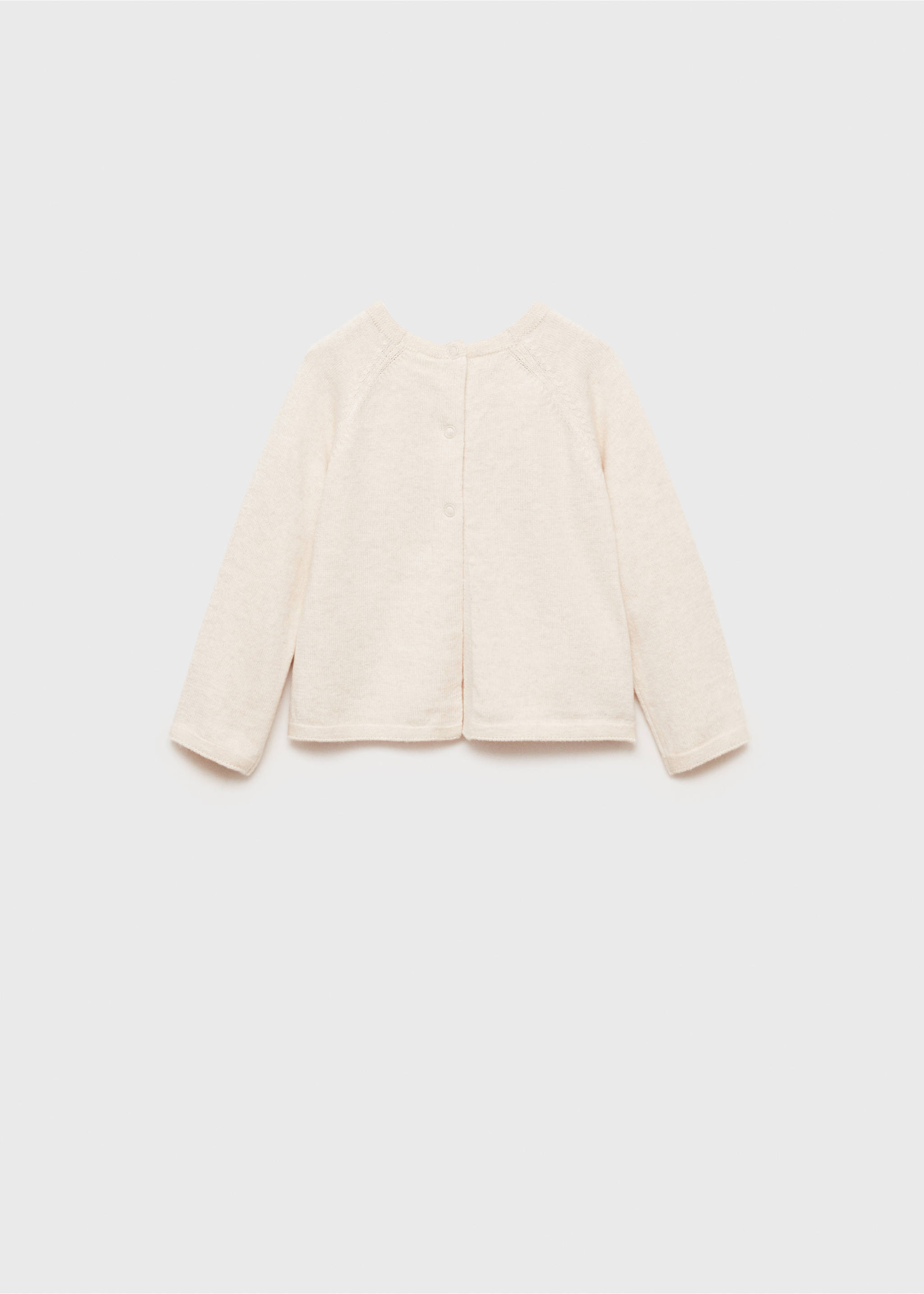 Fine knit sweater with buttons - Reverse of the article, Sand. Ref: 87070448-00.