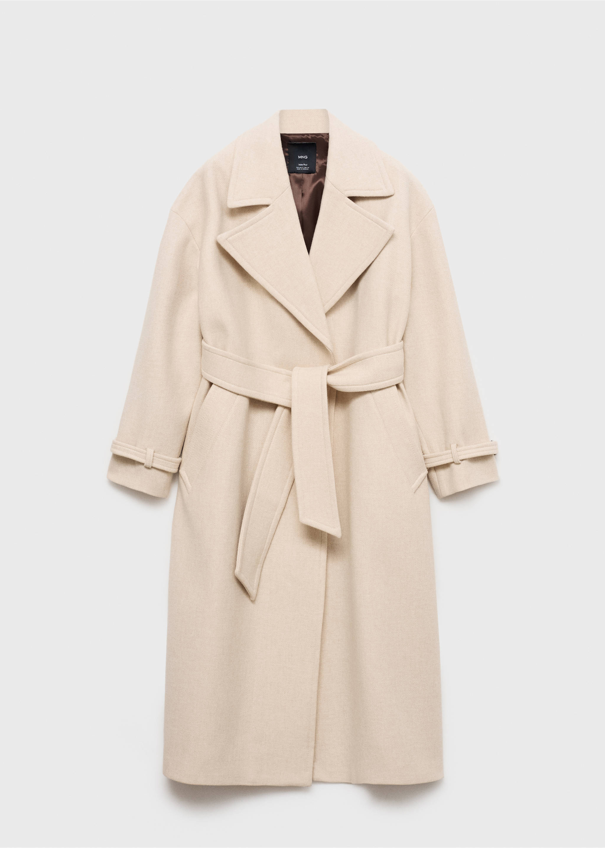 Manteco wool coat with oversized lapels - Article without model, Light/Pastel Grey. Ref: 87070453-00.