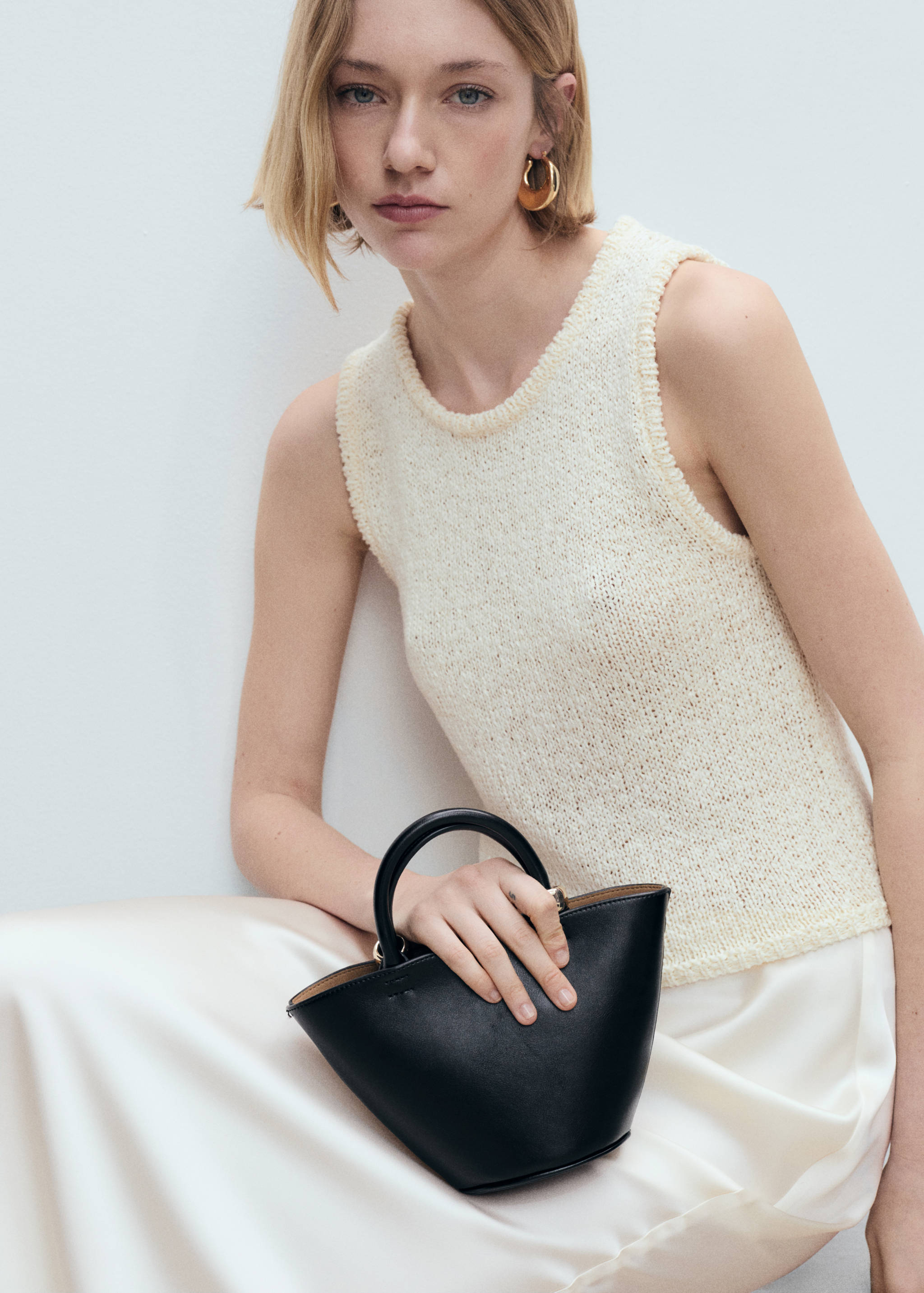 Midi satin skirt - Details of the article 2