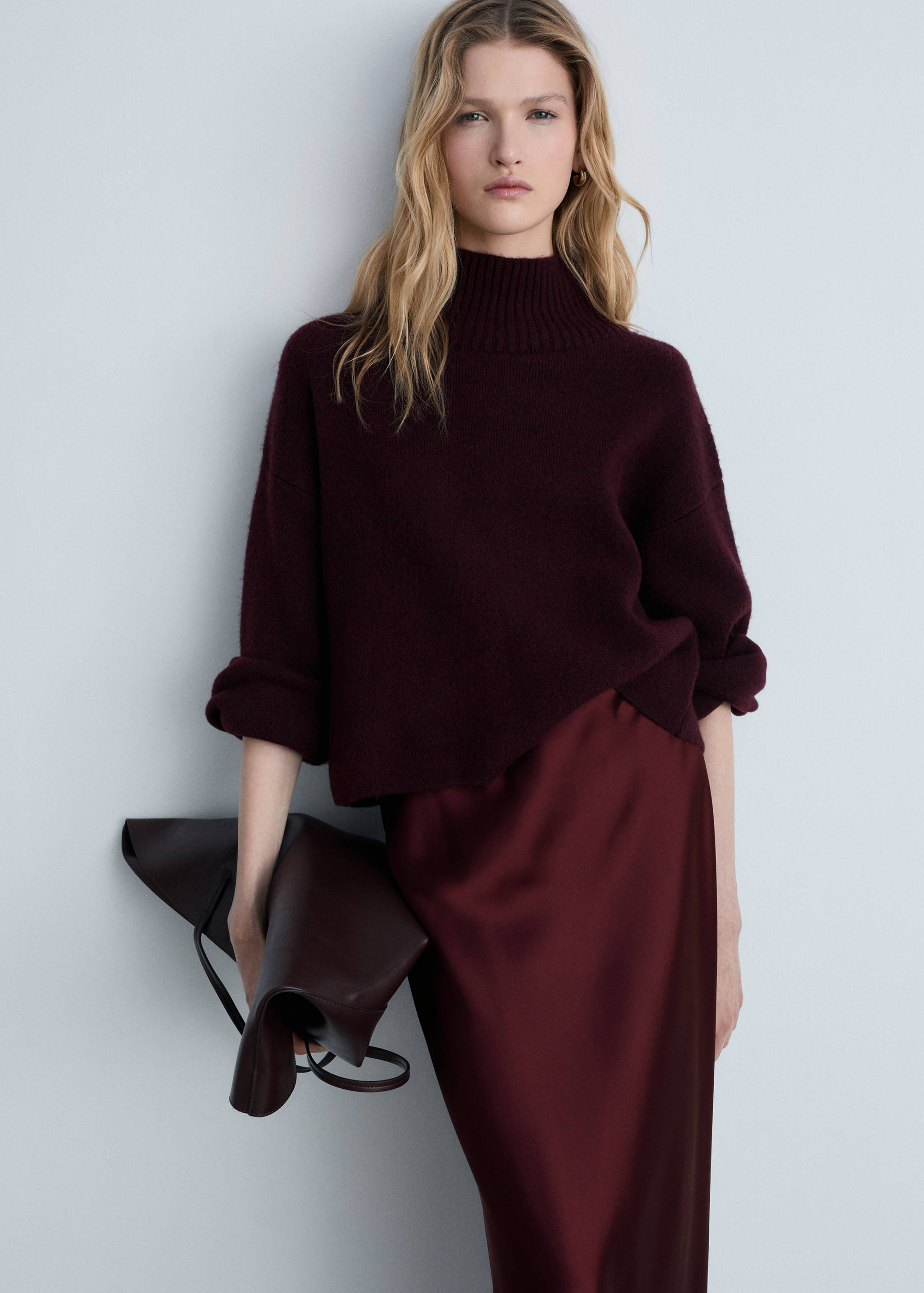 Midi satin skirt - Details of the article 1