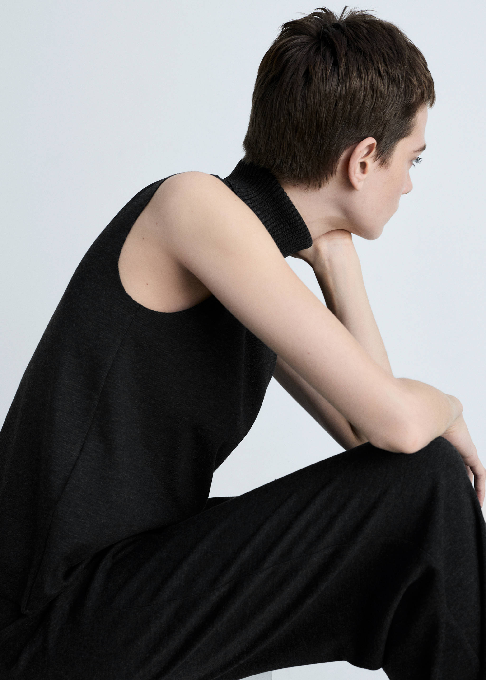 Top maille col montant - Plan moyen