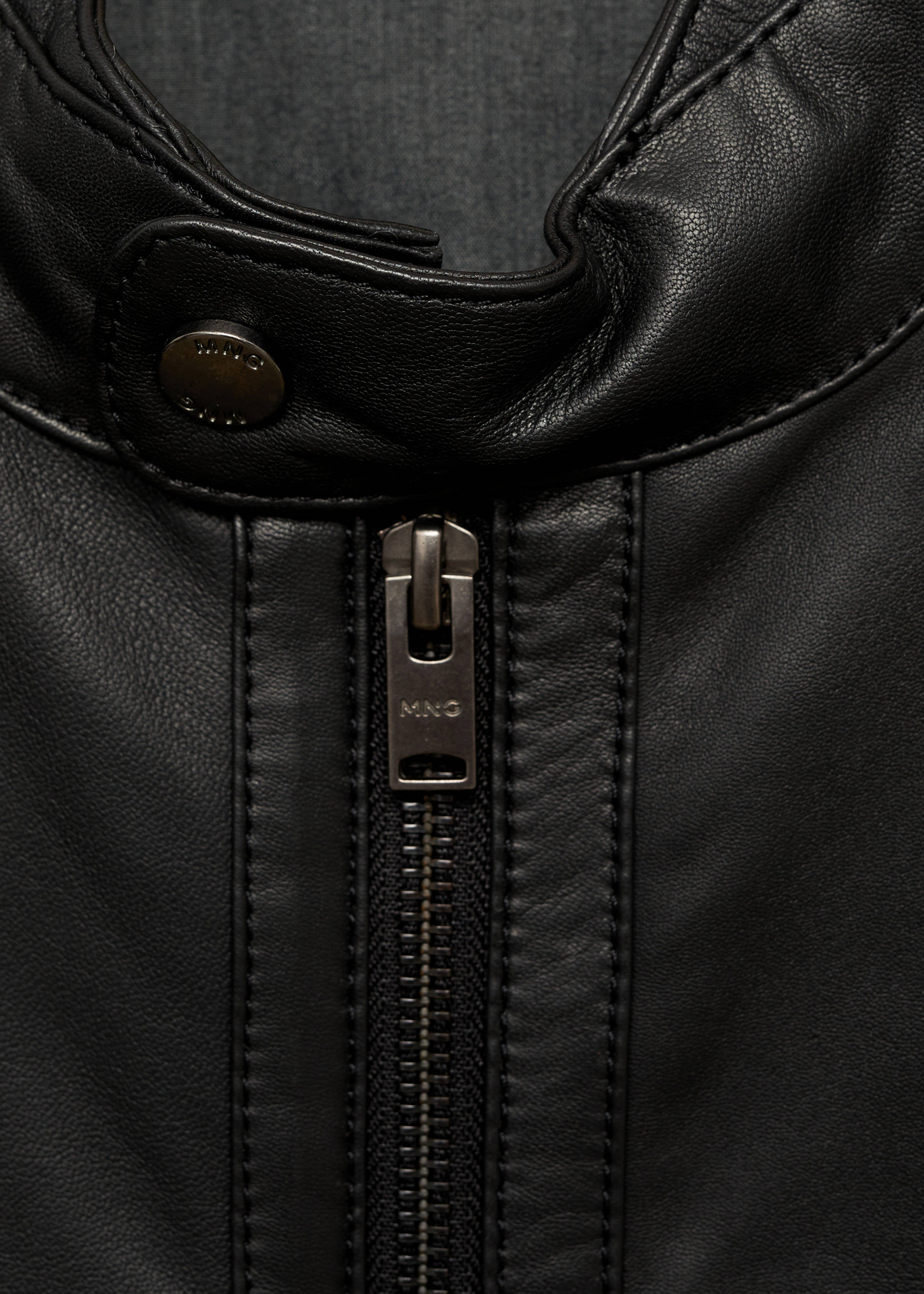 Nappa leather biker jacket - Details of the article 8
