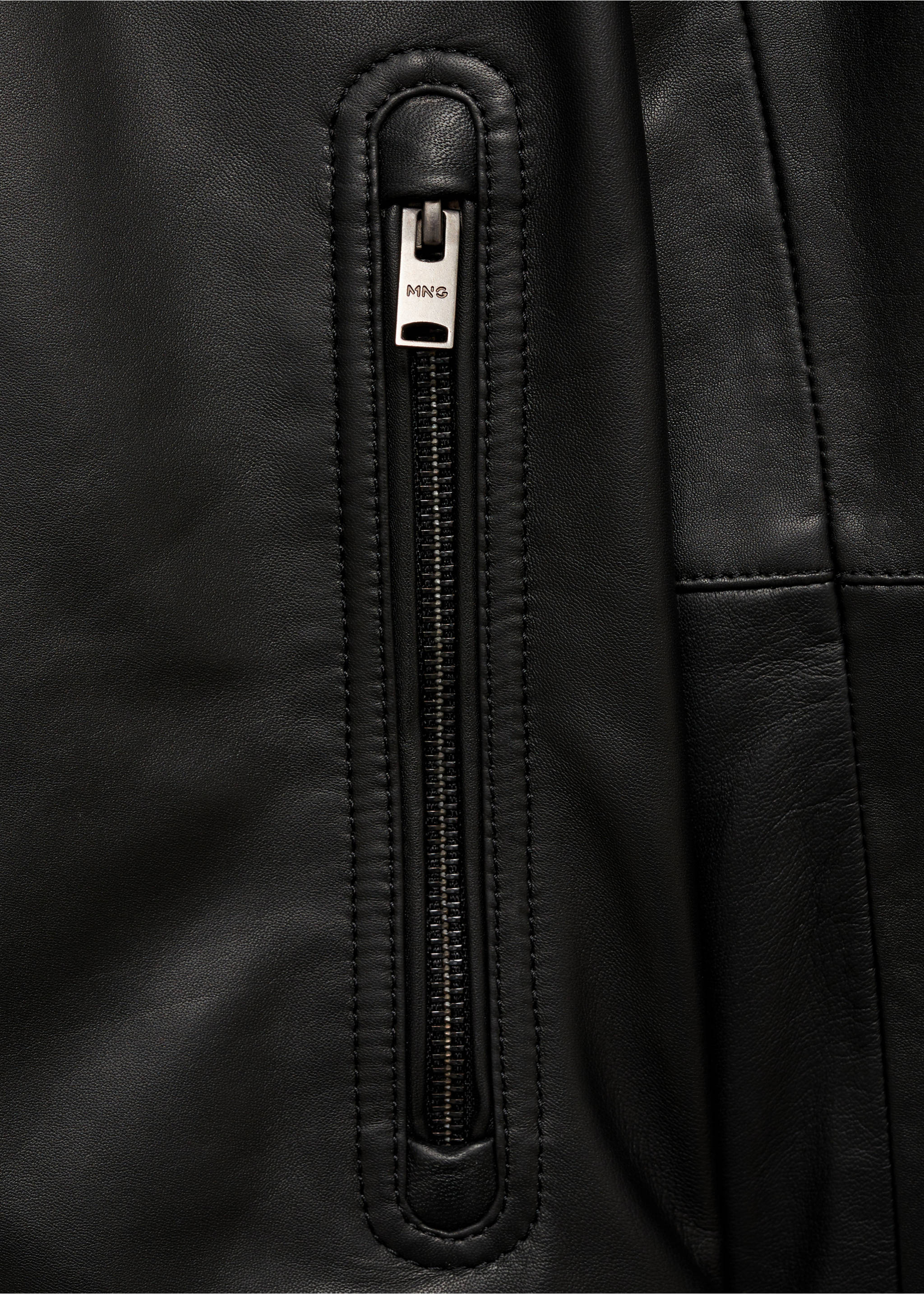 Blouson biker cuir nappa - Détail de l'article 0, Noir. Ref: 87070575-00.