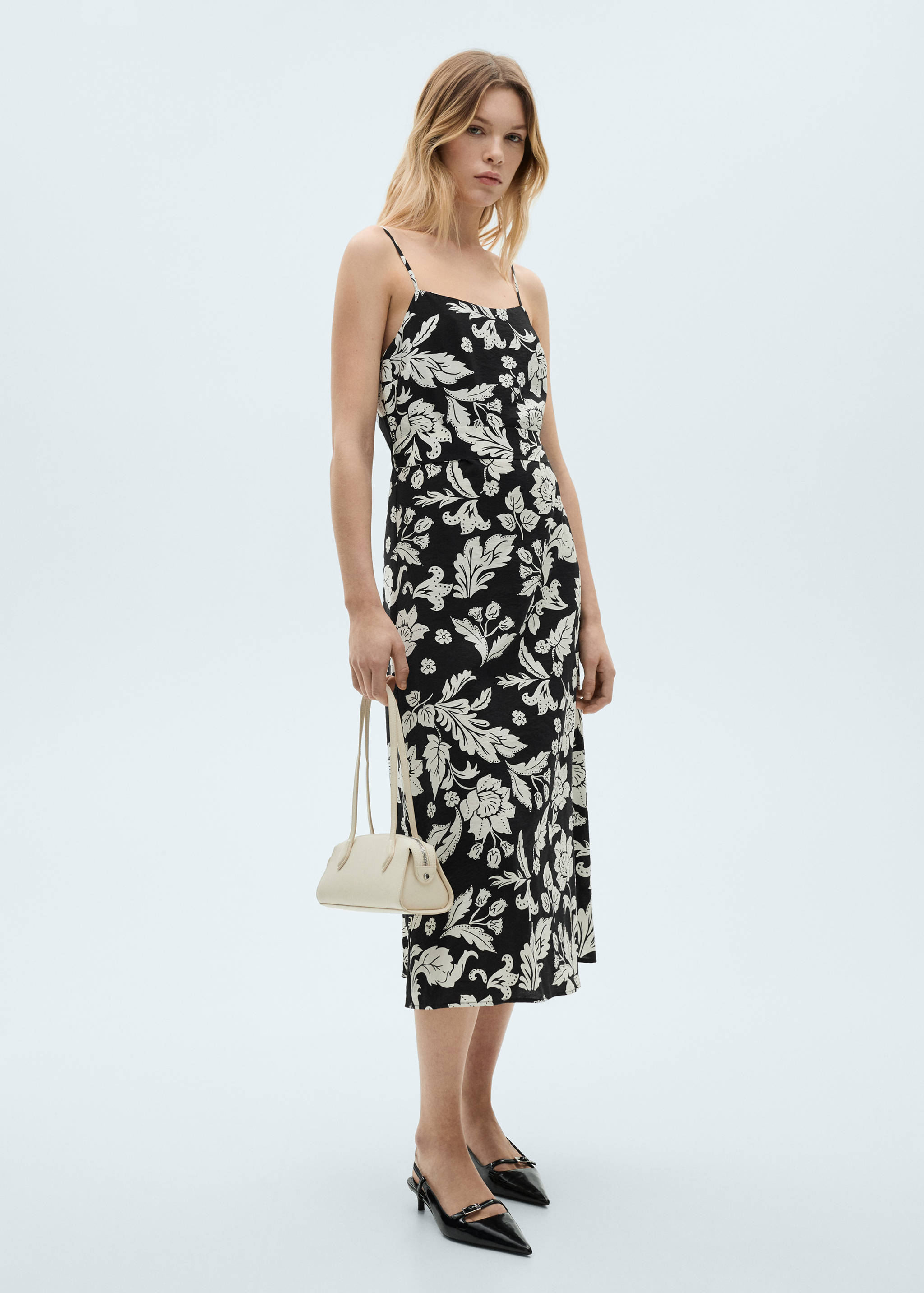 Flower print strapless dress - Women | MANGO OUTLET USA