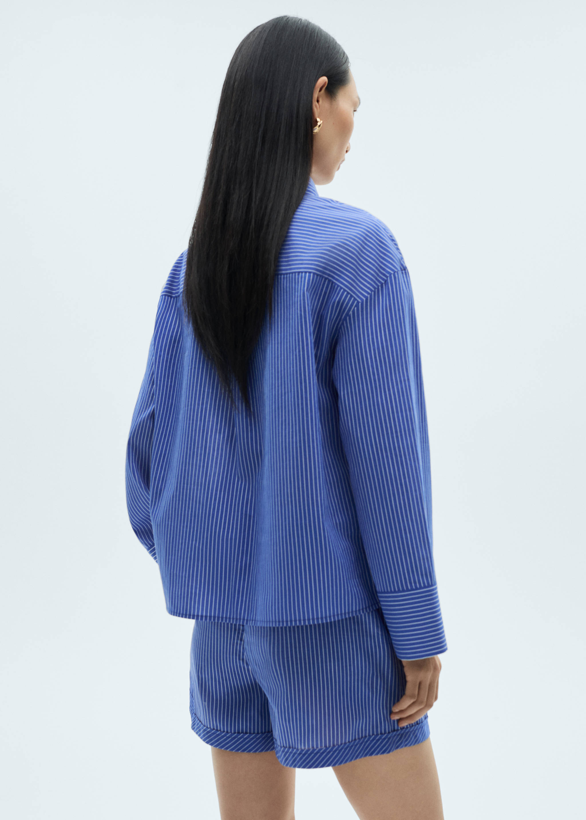 Camisa mezcla algodón rayas - Reverso del artículo