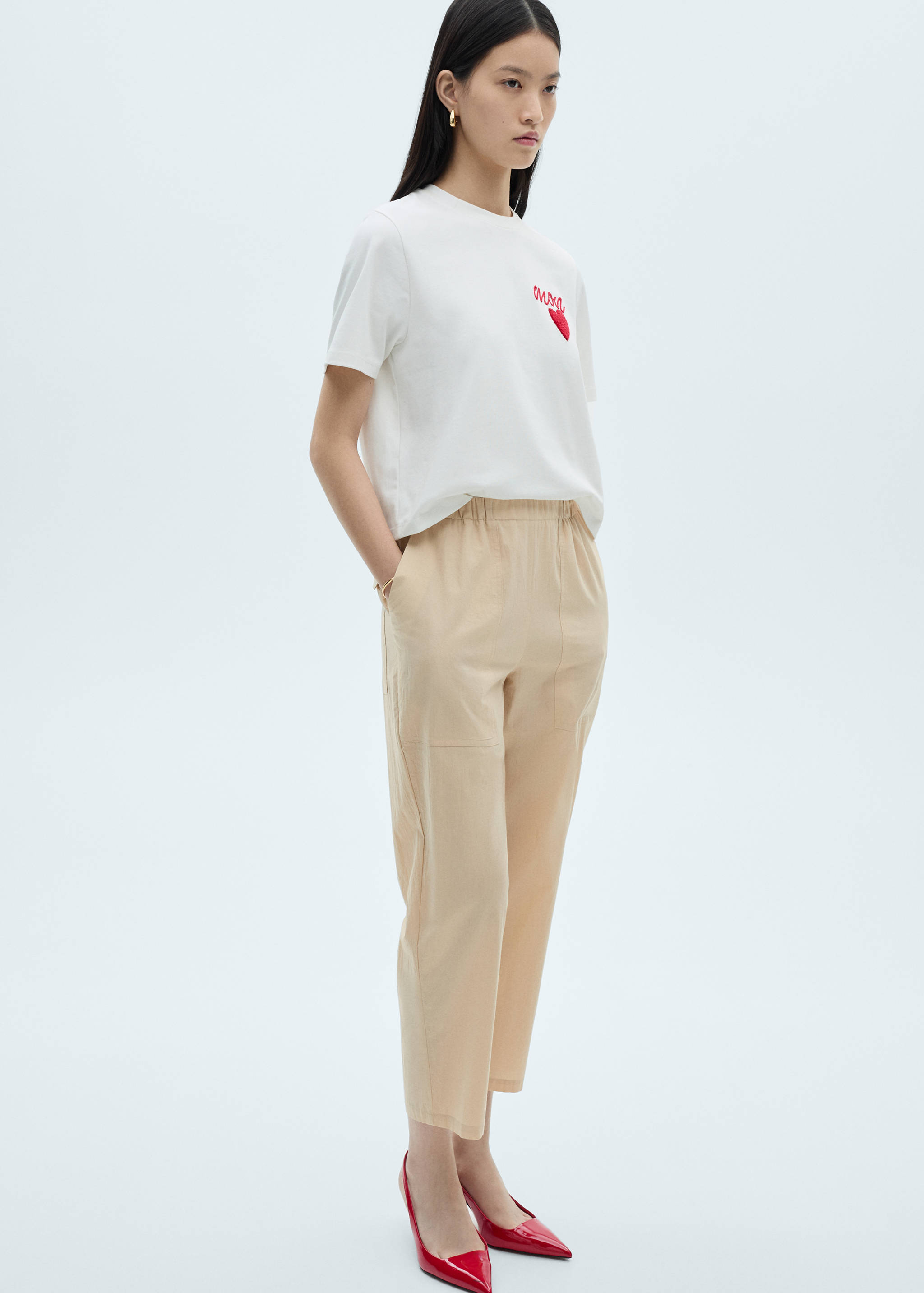 Cotton crop trousers - Details of the article 2