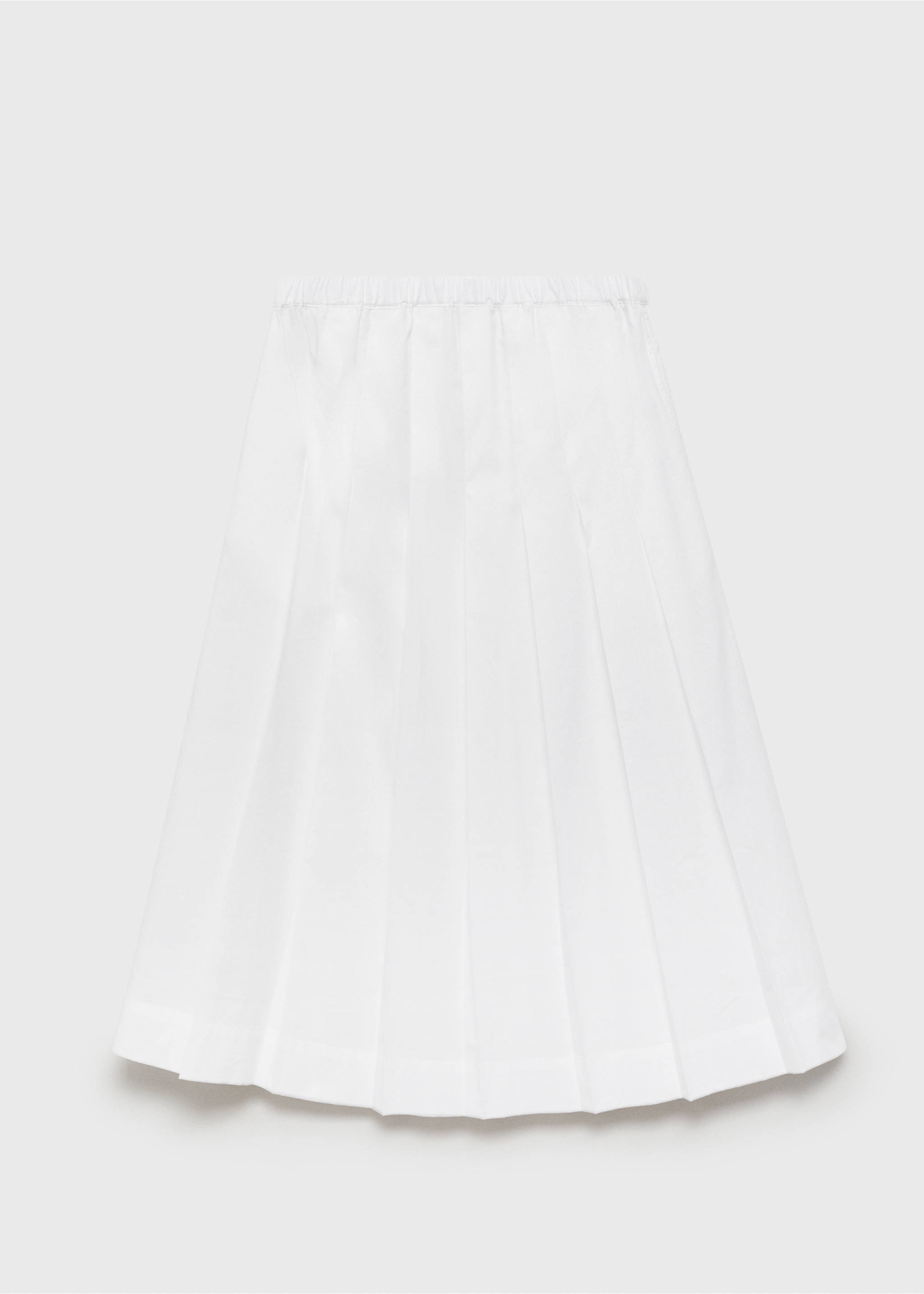 Cotton pleated skirt - Article without model, White. Ref: 87070580-00.