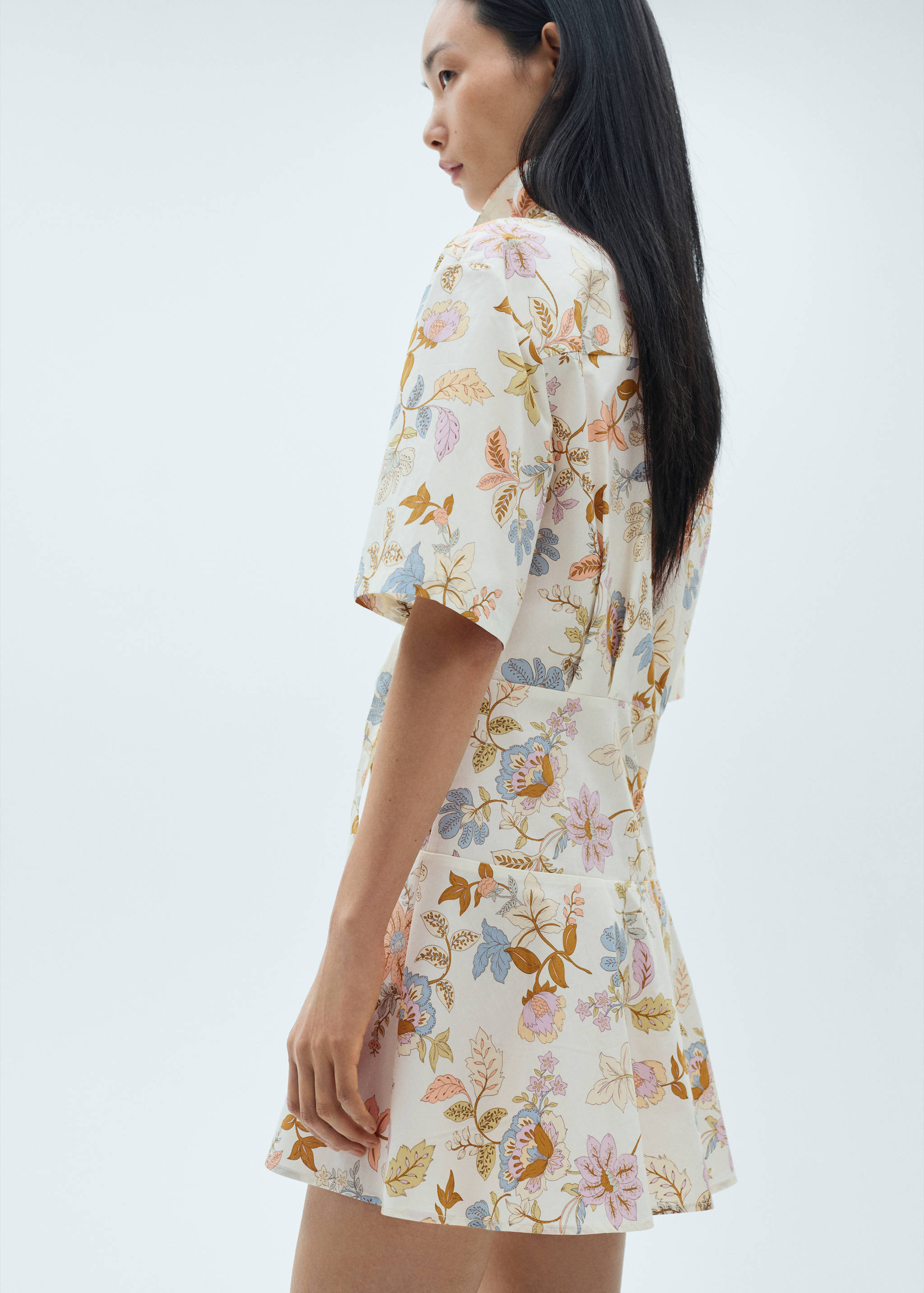 Vestido nudo estampado floral - Reverso del artículo