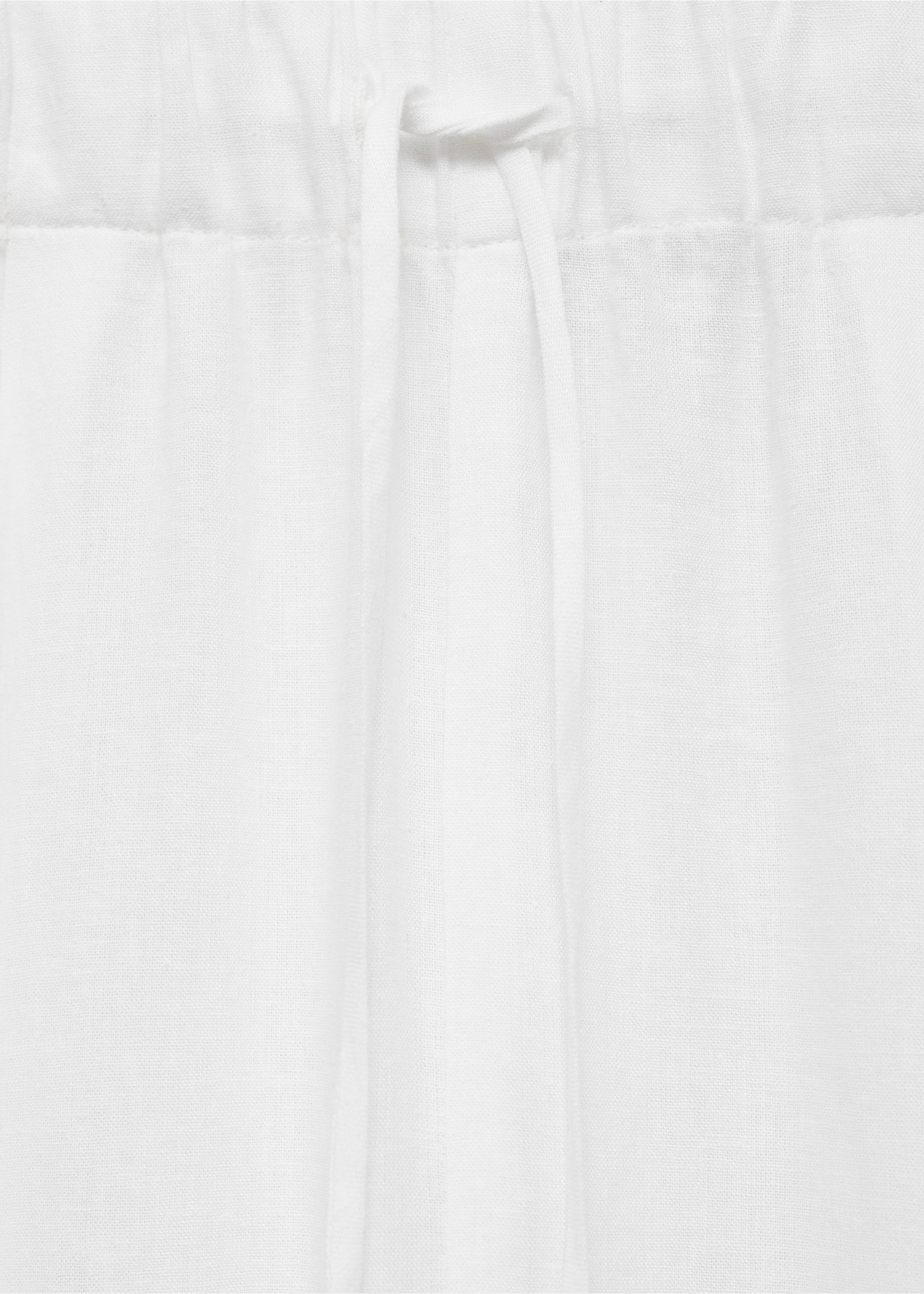 Calças fluídas de linho - Pormenor do artigo 8, Branco. Ref: 87070590-00.