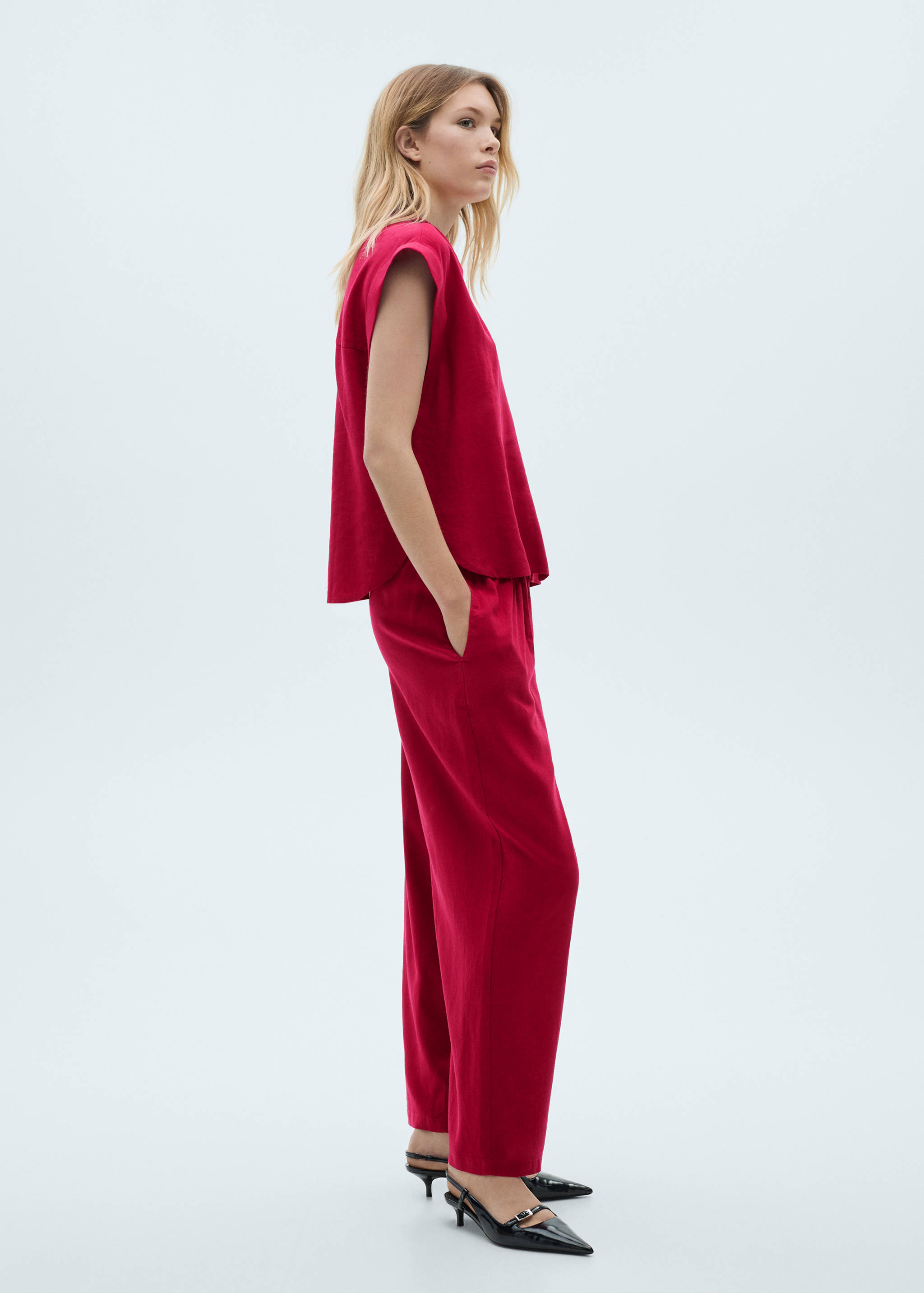 Pantalón lino fluido - Plano general