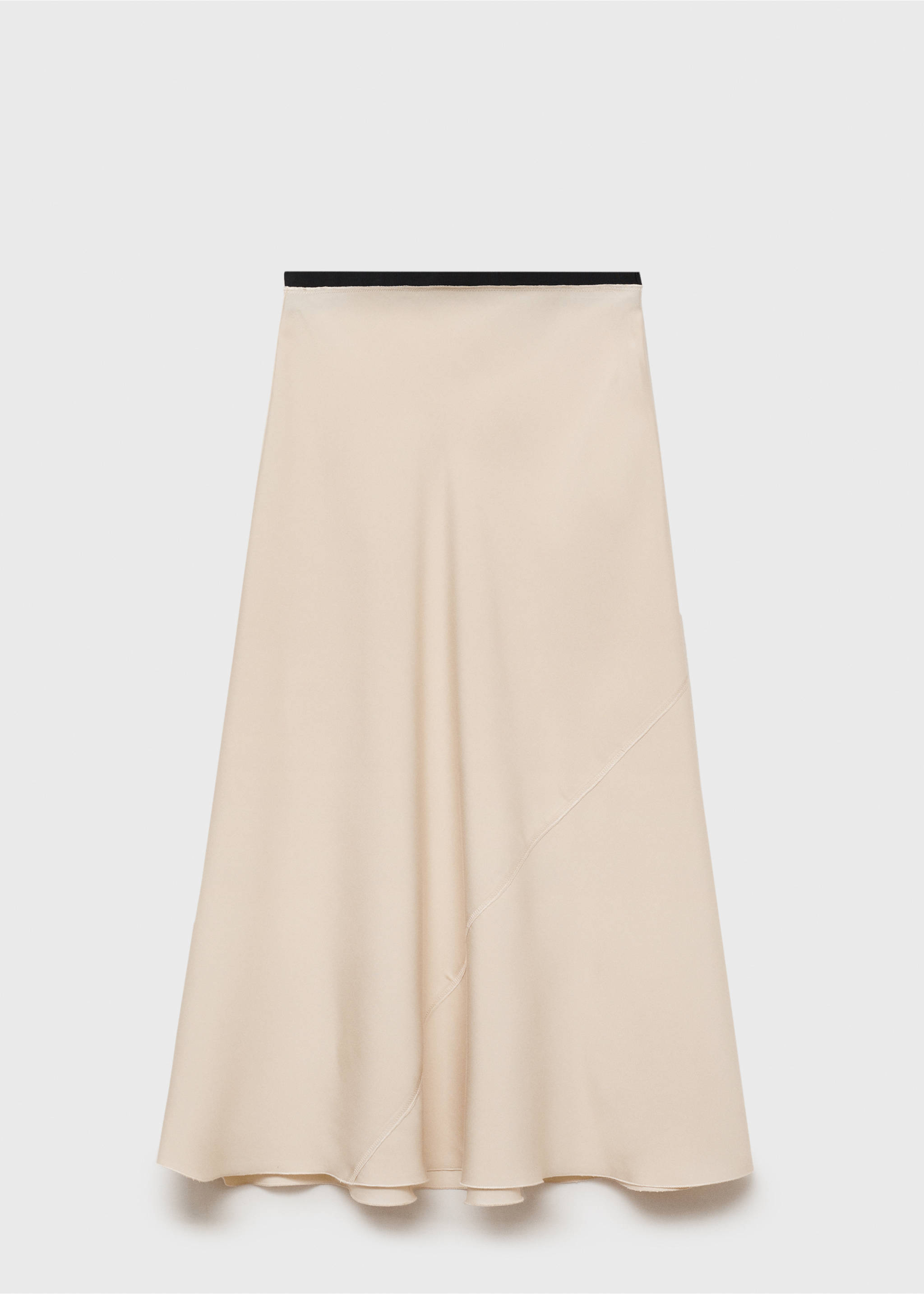 Kjol midi satin - Artikel utan modell, Beige. Ref: 87070591-00.