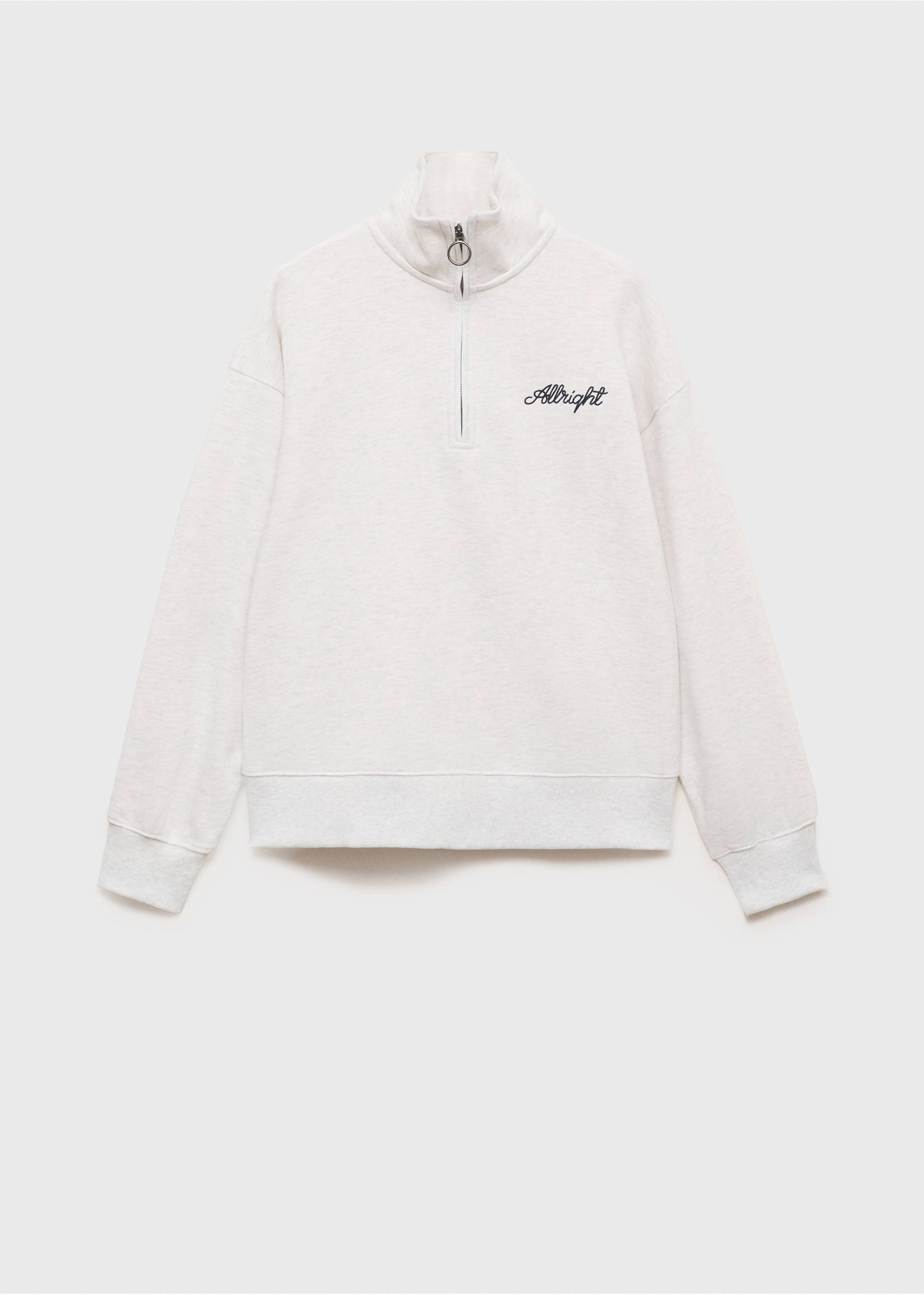 Message zip hood sweatshirt - Article without model, Light Heather Grey. Ref: 87070592-00.