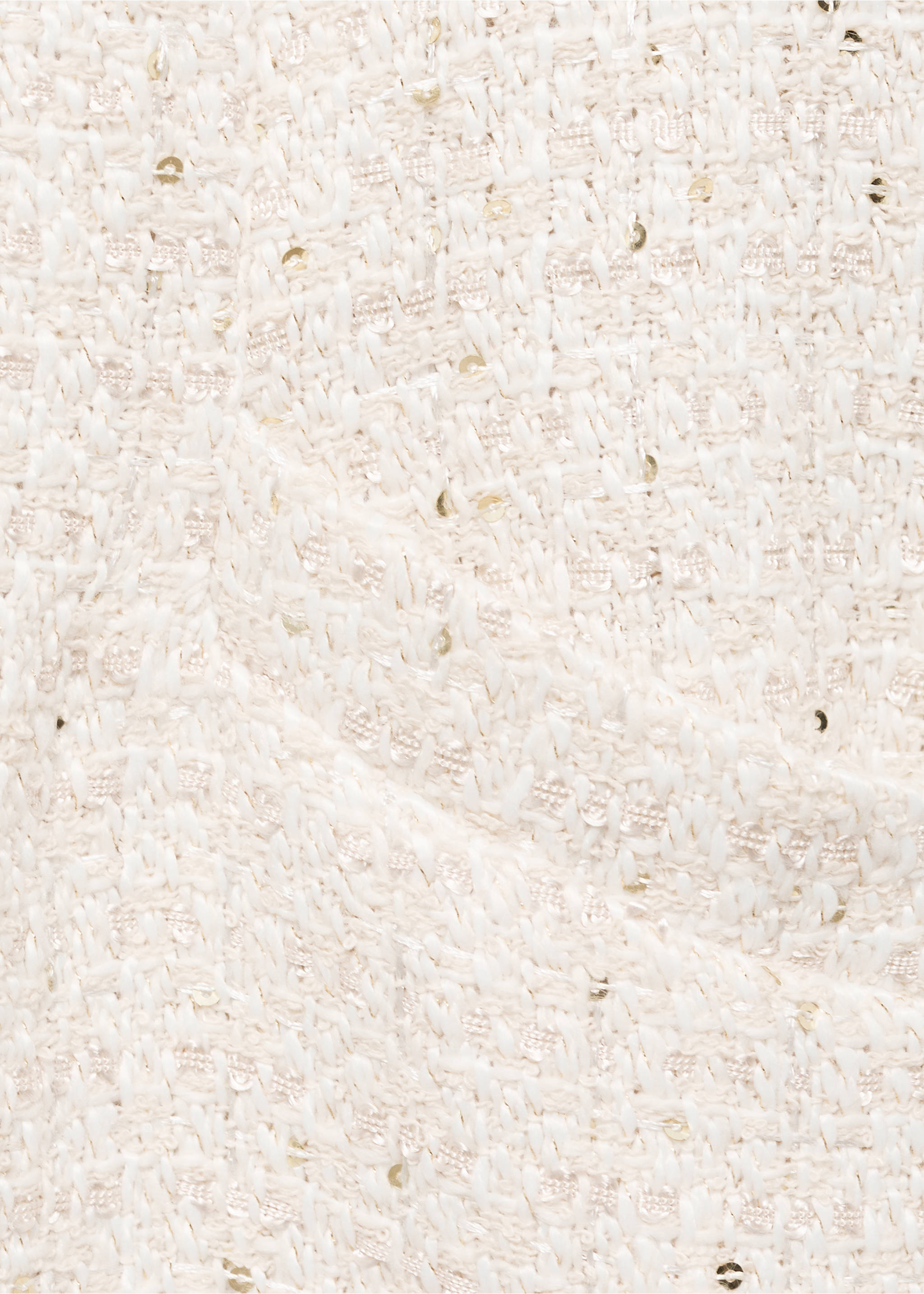 Short-sleeved tweed jumpsuit - Details of the article 0, Ecru. Ref: 87070595-00.