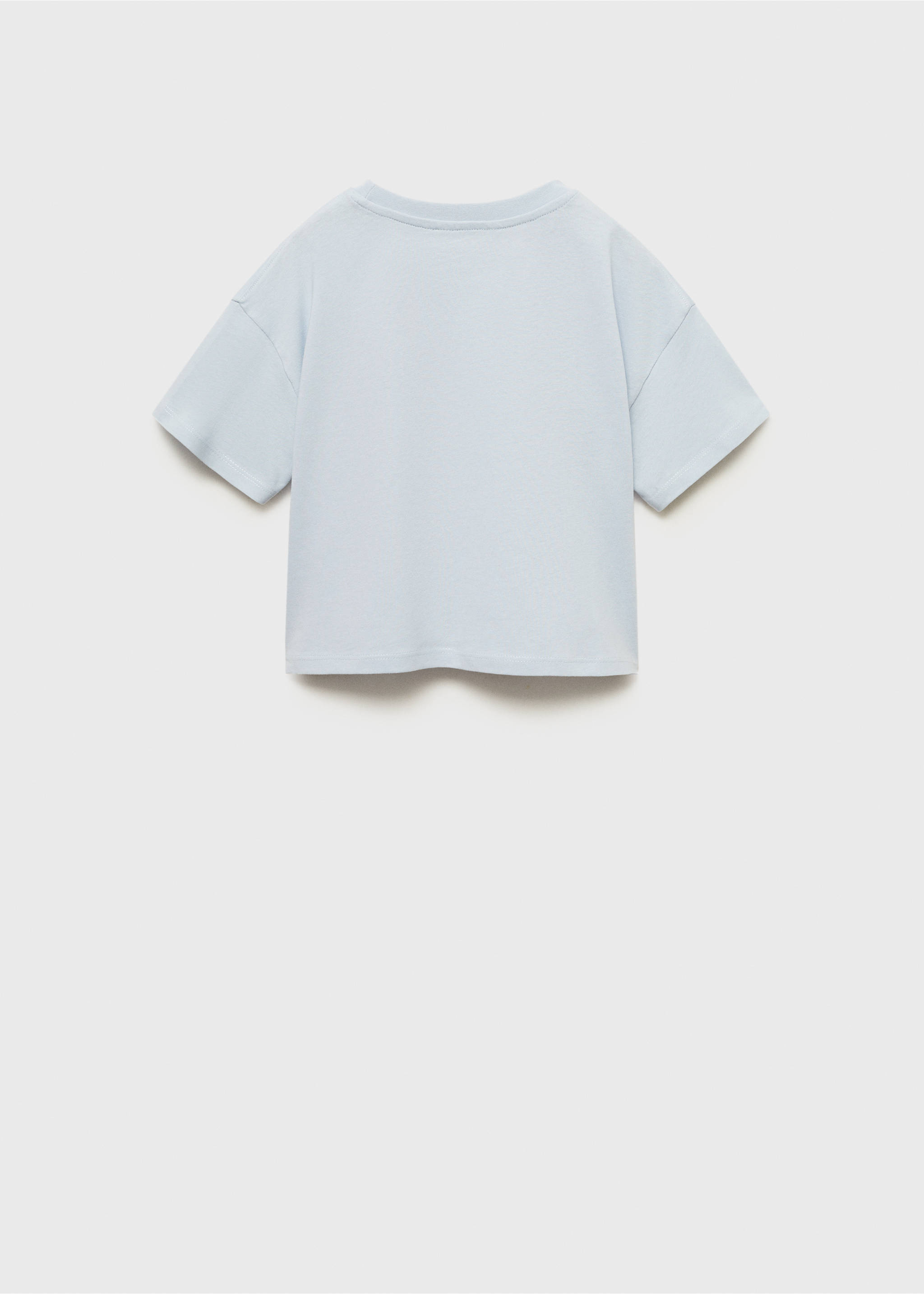 T-shirt met geborduurde details - Achterkant van het artikel, Hemelsblauw. Ref: 87070597-00.