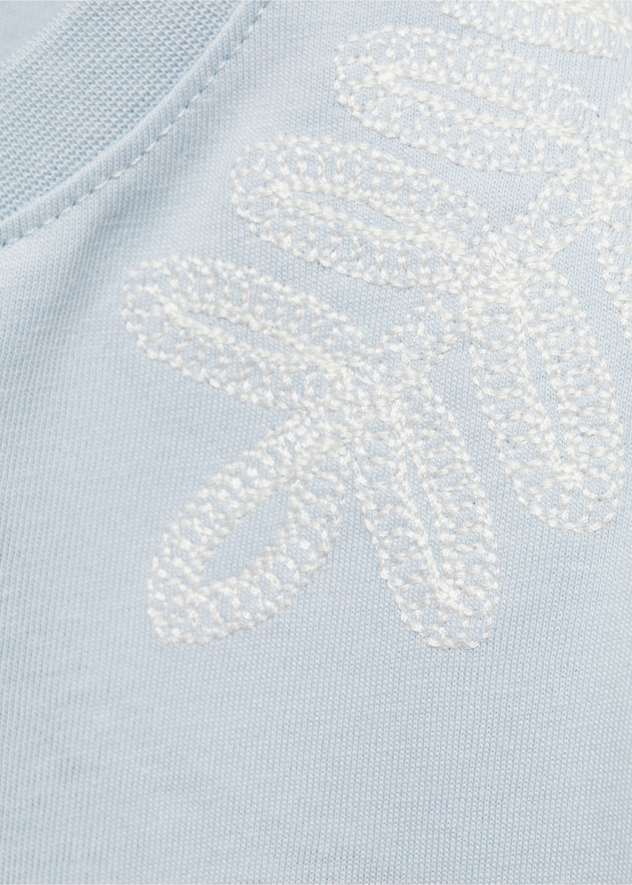 T-shirt met geborduurde details - Detail van het artikel 8, Hemelsblauw. Ref: 87070597-00.