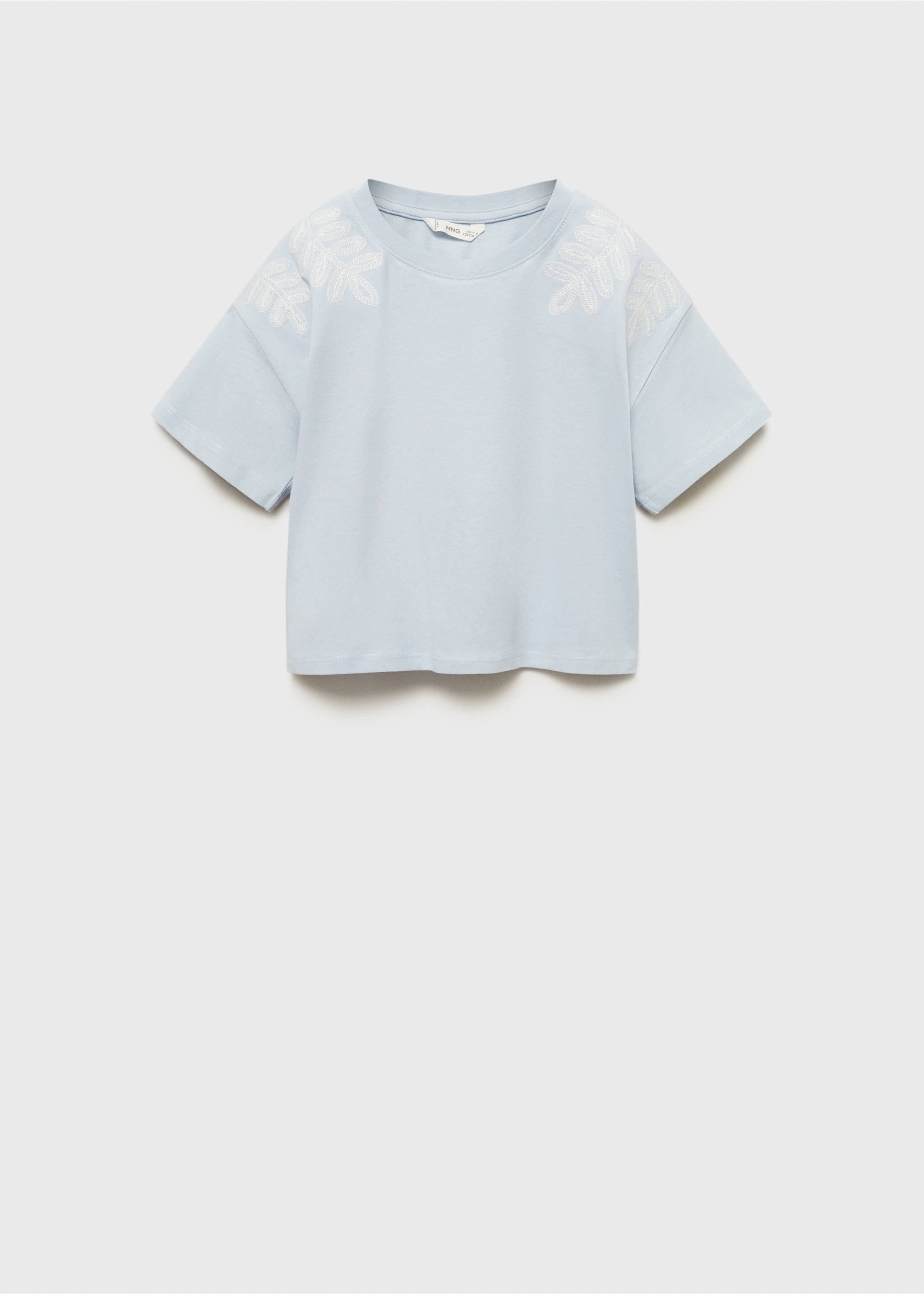 T-shirt met geborduurde details - Artikel zonder model, Hemelsblauw. Ref: 87070597-00.