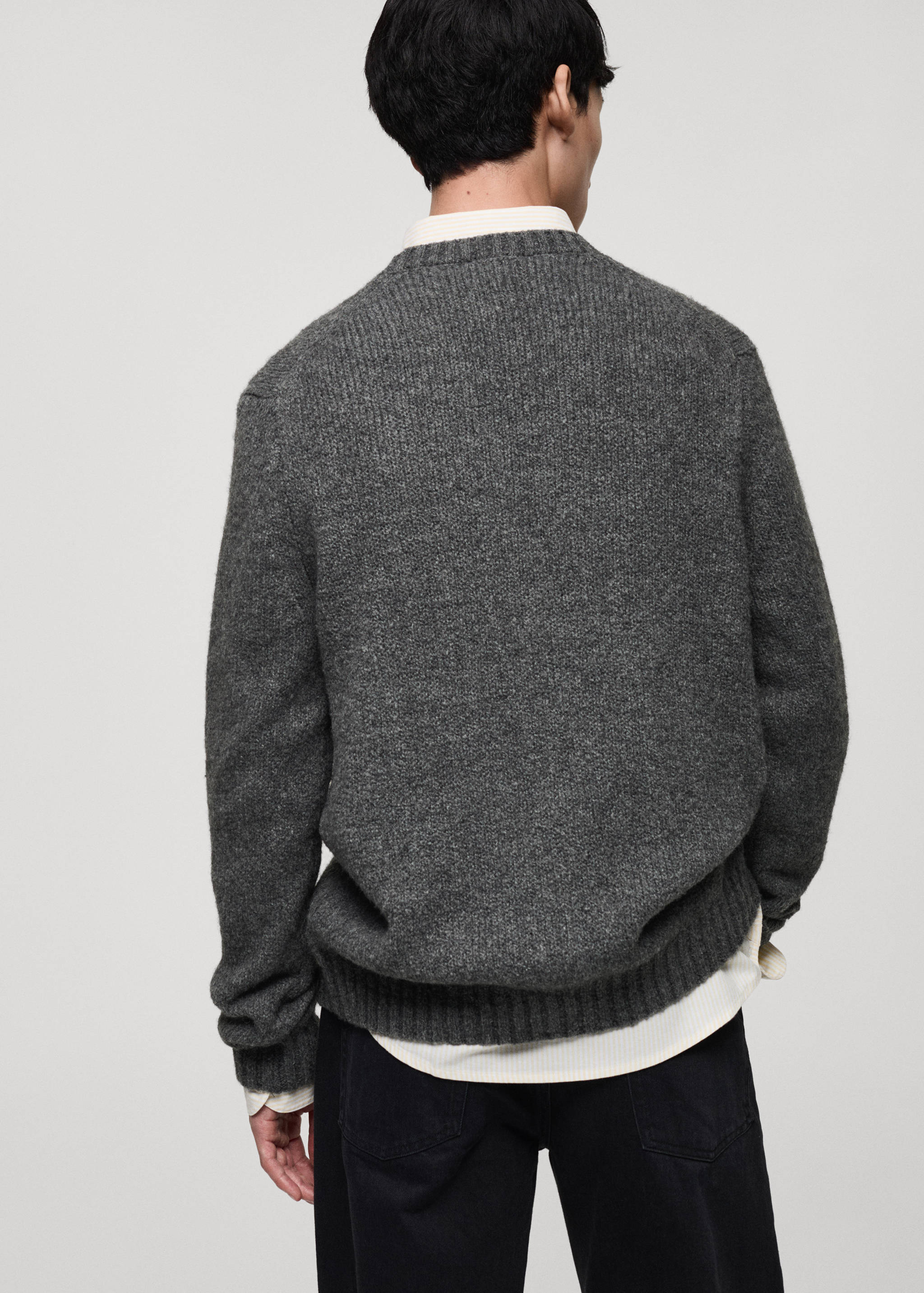 Cardigan de malha com mescla de lã - Verso do artigo