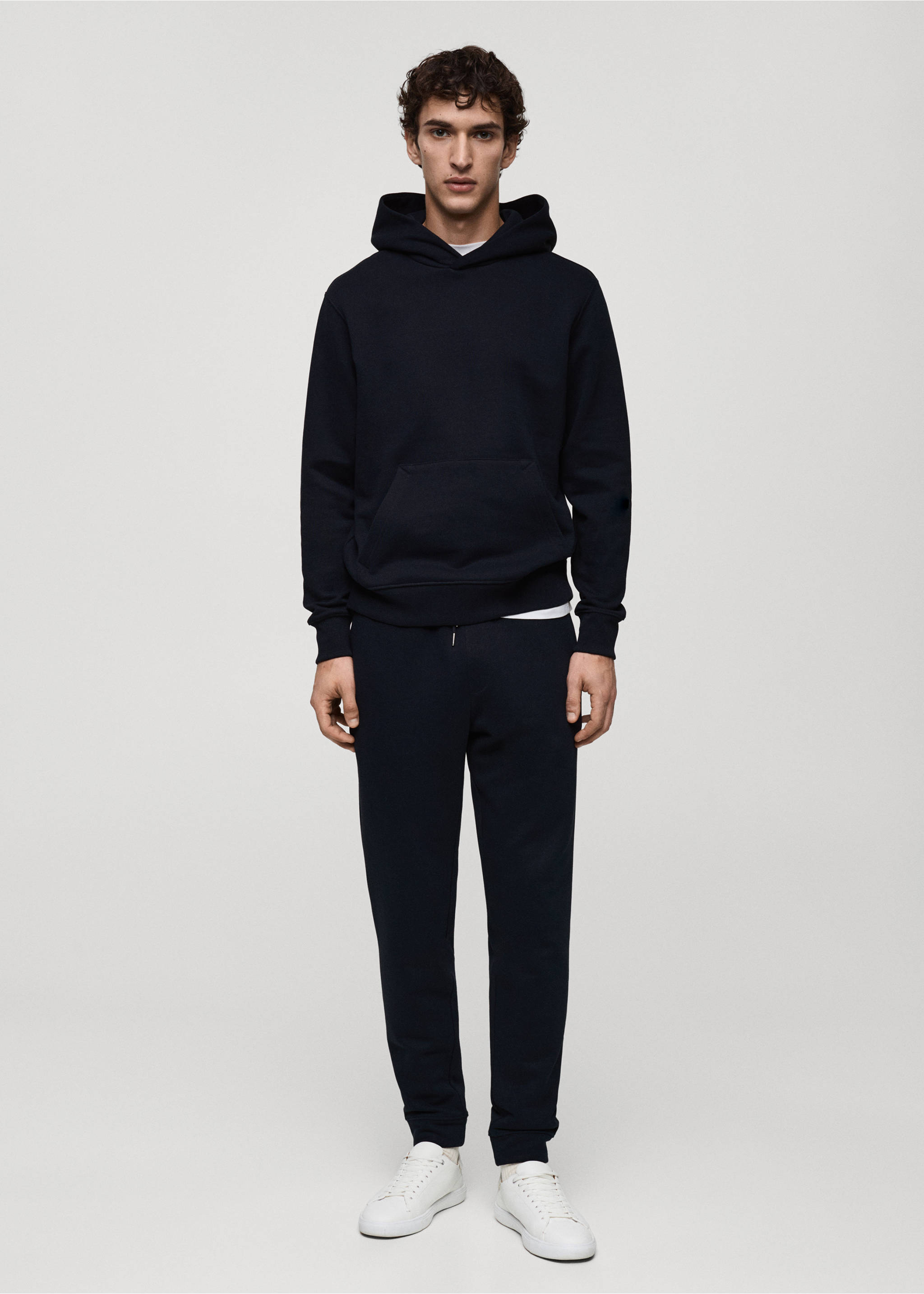 Brushed joggers with elastic waistband - General plane, Dark Navy. Ref: 87070600-00.