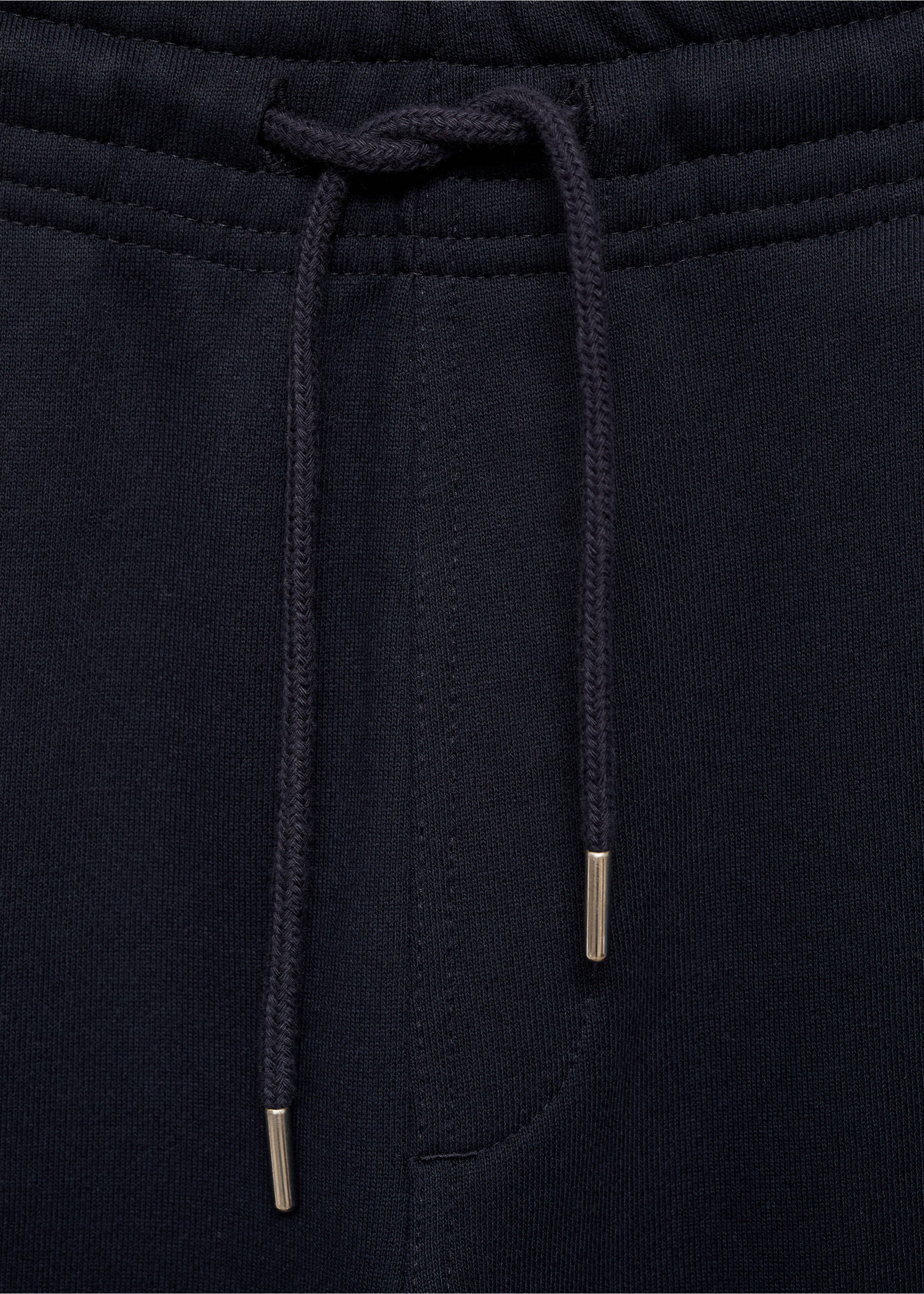 Brushed joggers with elastic waistband - Details of the article 8, Dark Navy. Ref: 87070600-00.