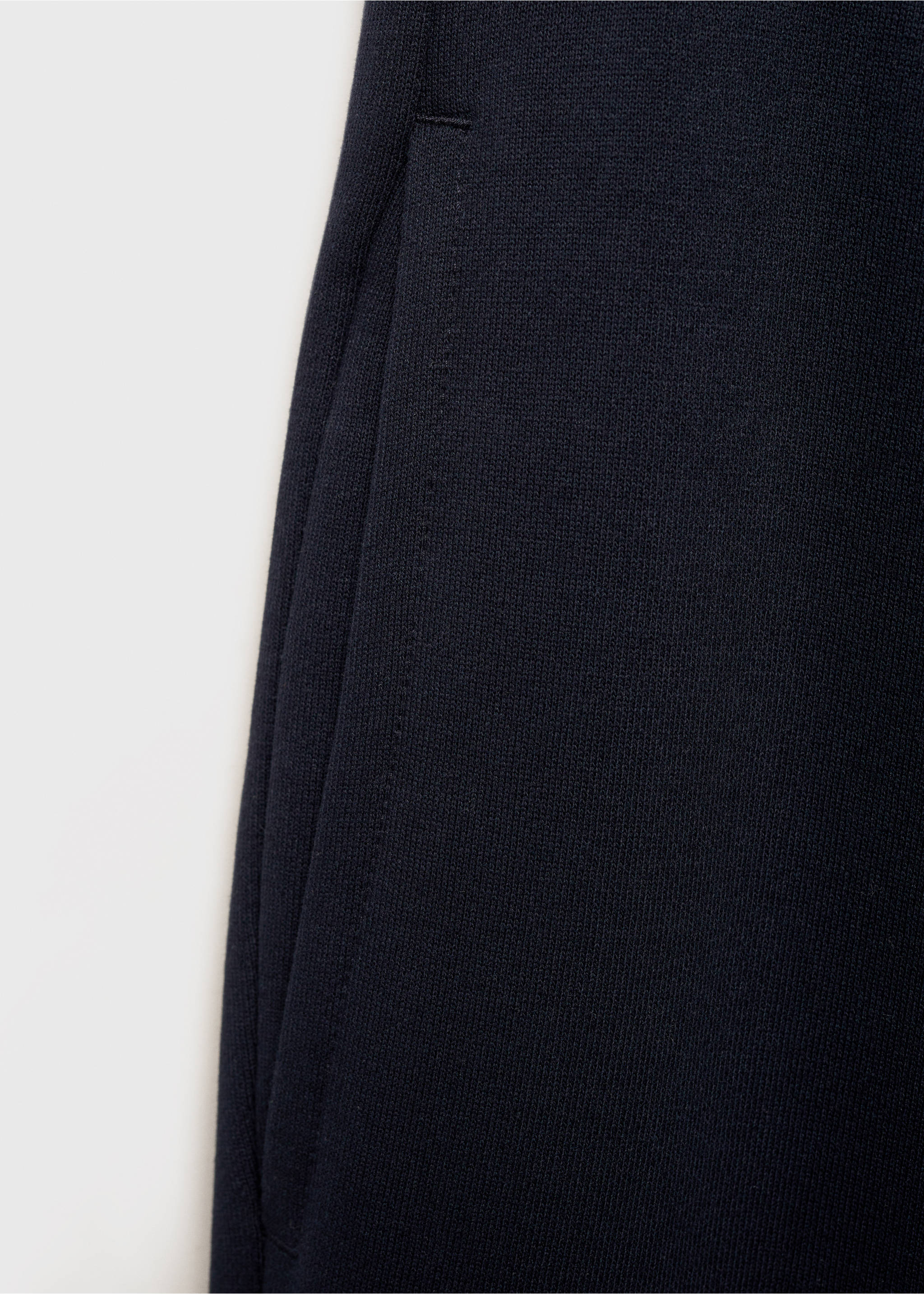 Brushed joggers with elastic waistband - Details of the article 0, Dark Navy. Ref: 87070600-00.
