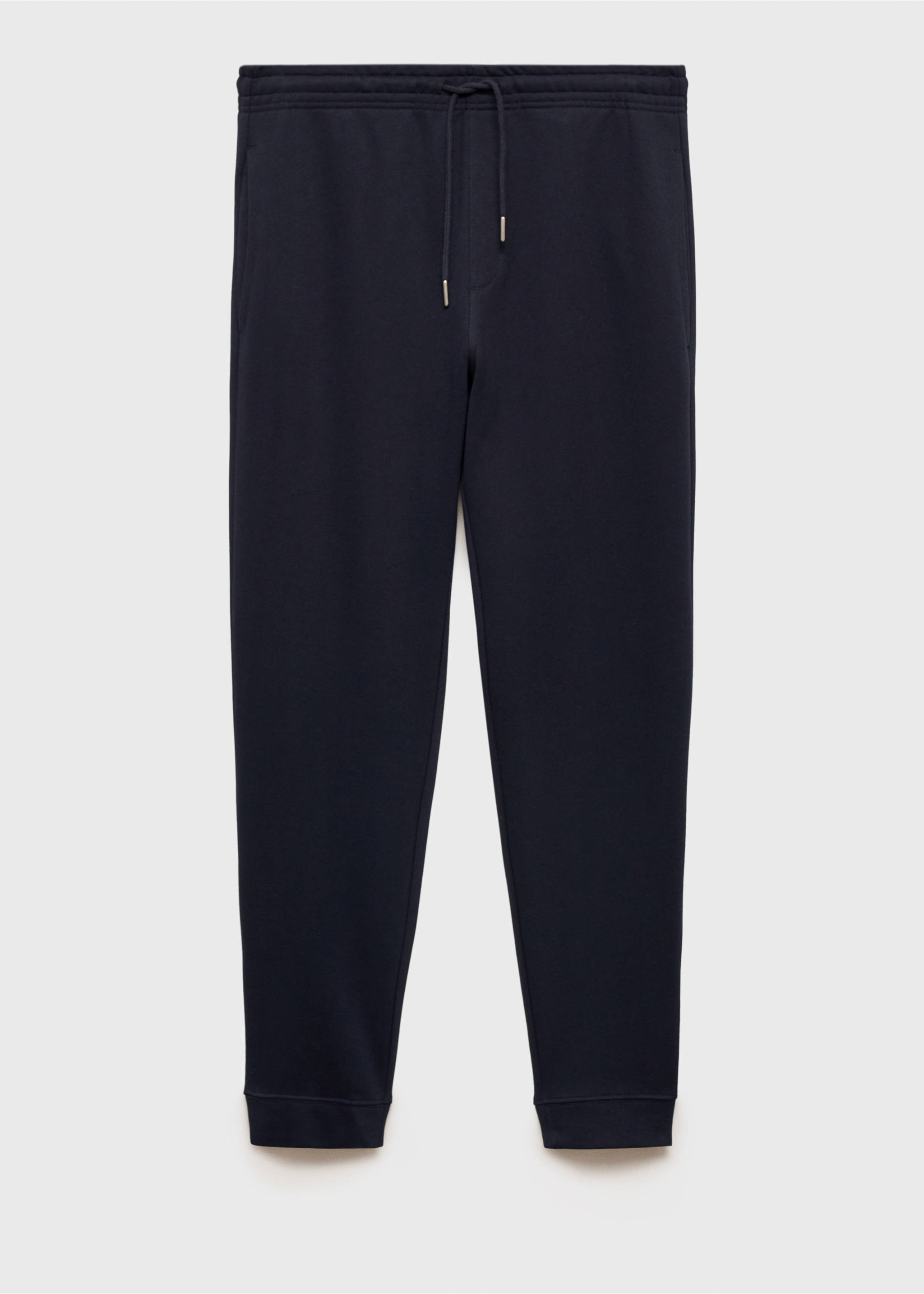 Brushed joggers with elastic waistband - Article without model, Dark Navy. Ref: 87070600-00.