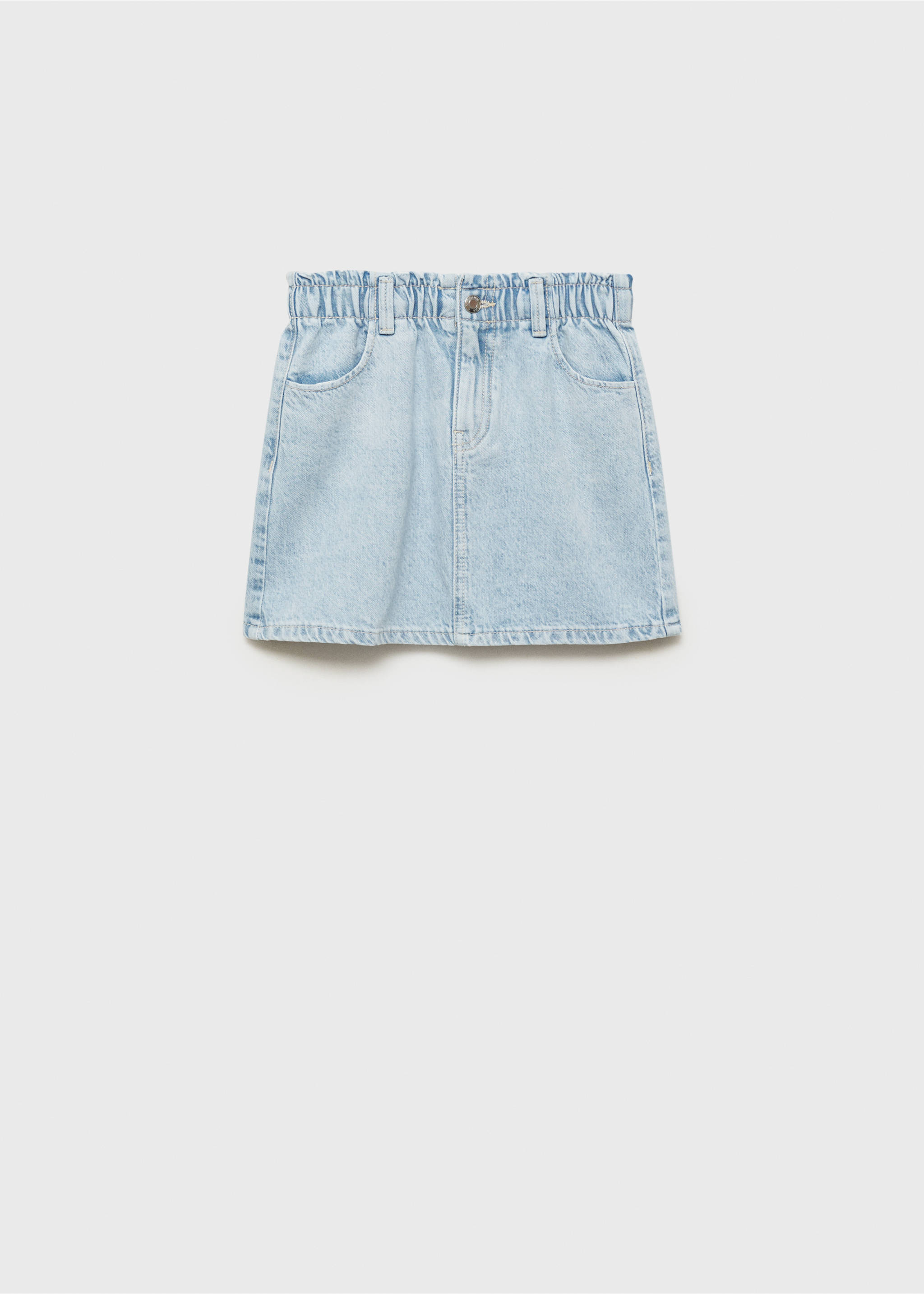 Short denim skirt - Article without model, Light Blue. Ref: 87070601-00.