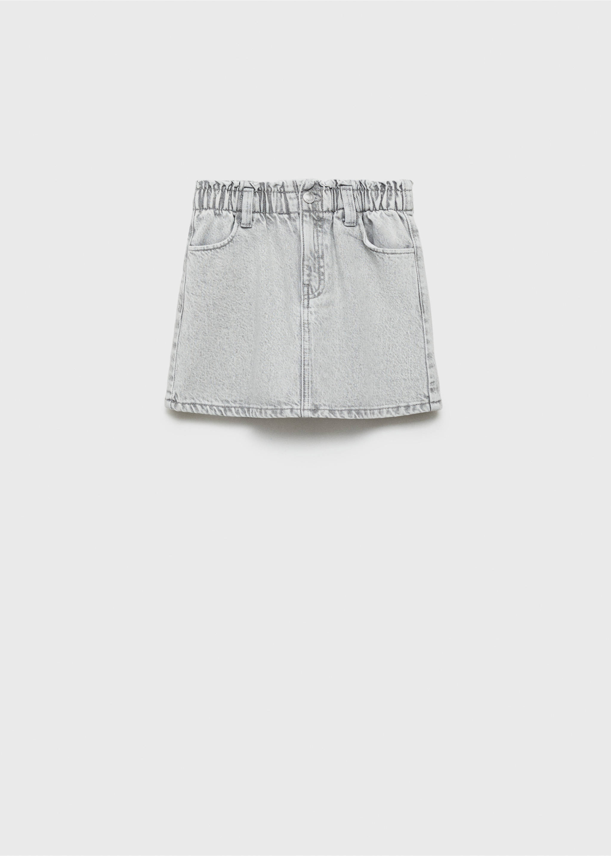 Short denim skirt - Article without model, Denim Grey. Ref: 87070601-00.