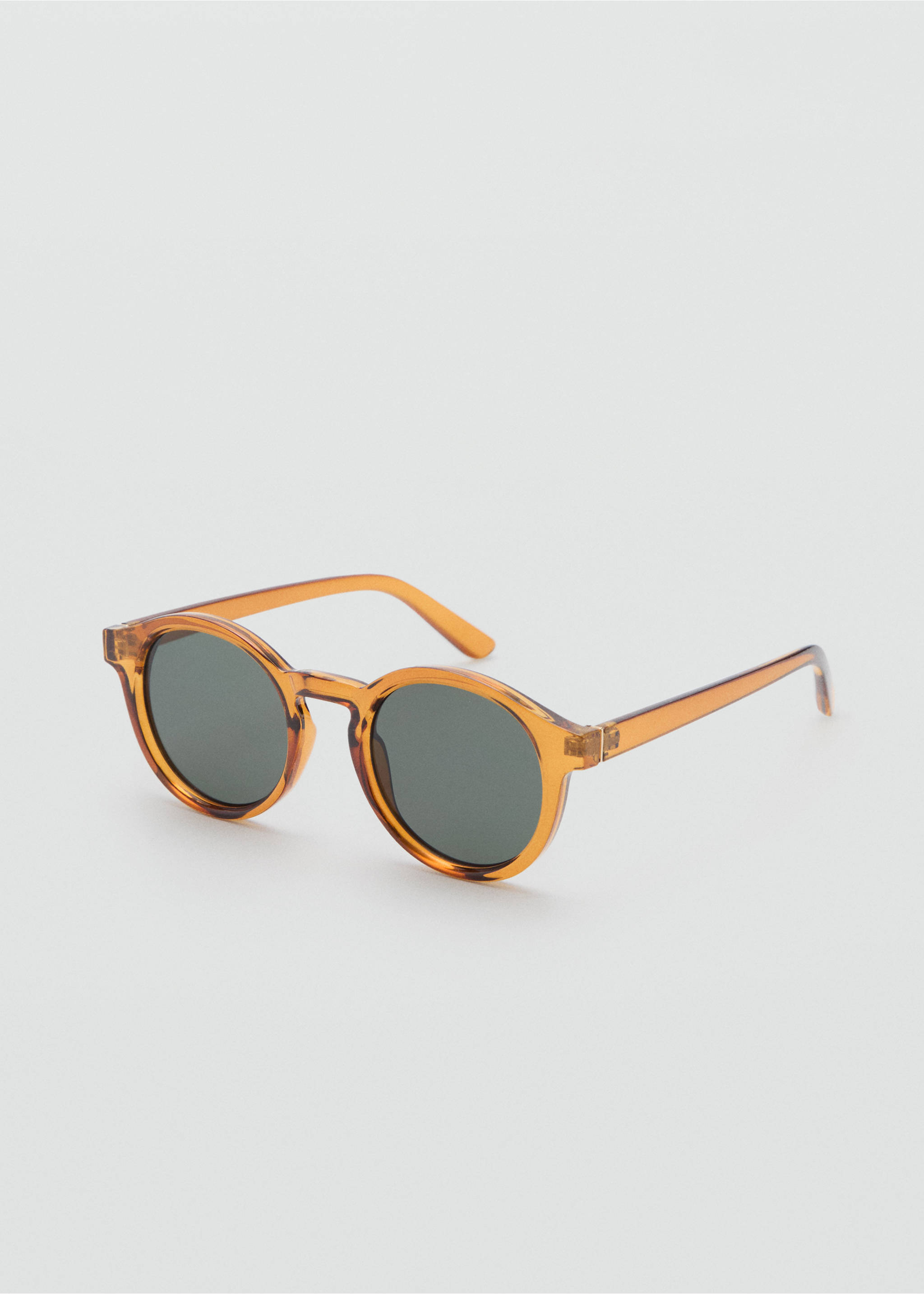 Sonnenbrille mit rundem Gestell - Mittlere Ansicht, Okker. Ref: 87070605-00.