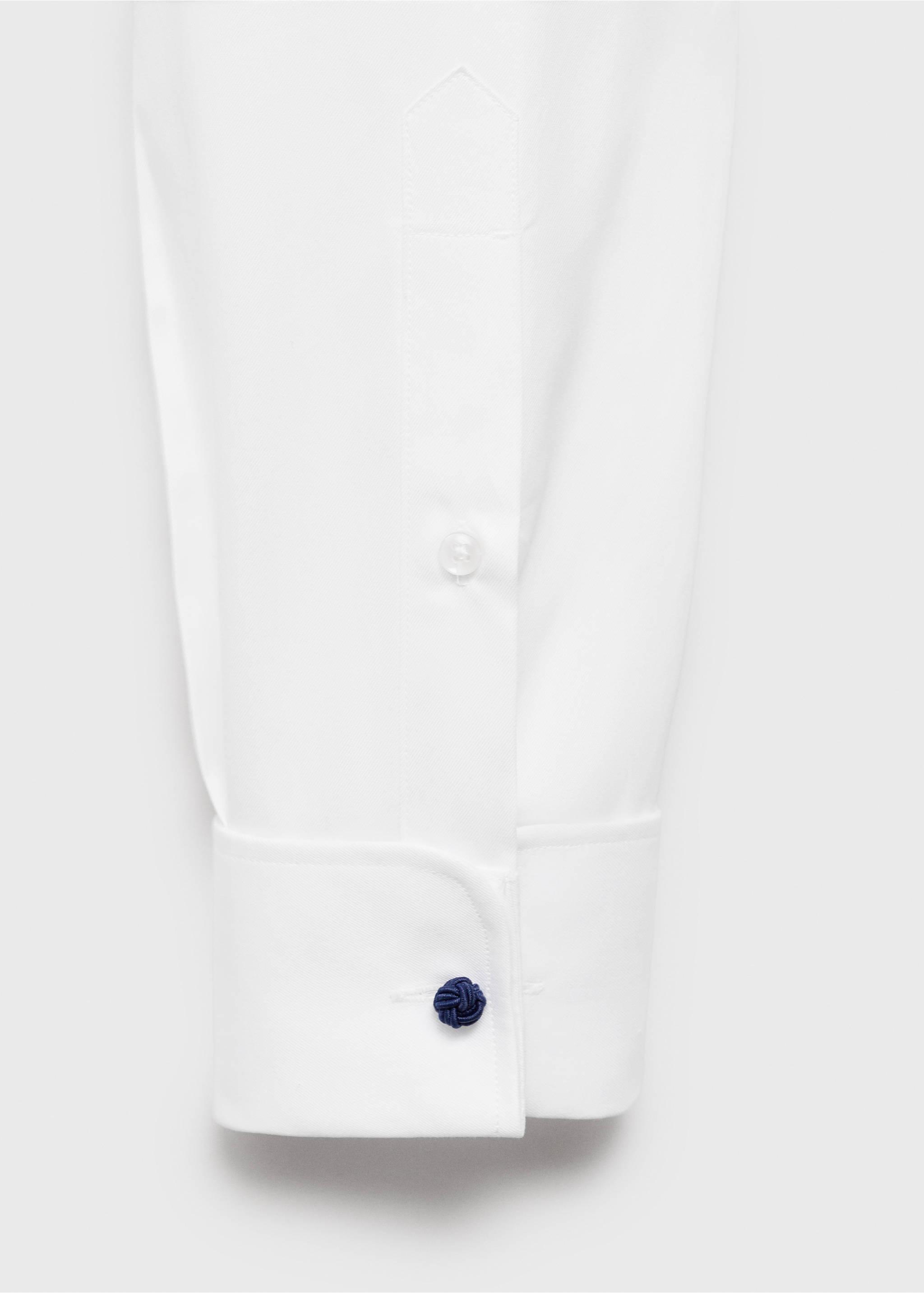 Camisa gemelos traje slim fit tejido twill - Detalle del artículo 0, Blanco. Ref: 87070607-00.