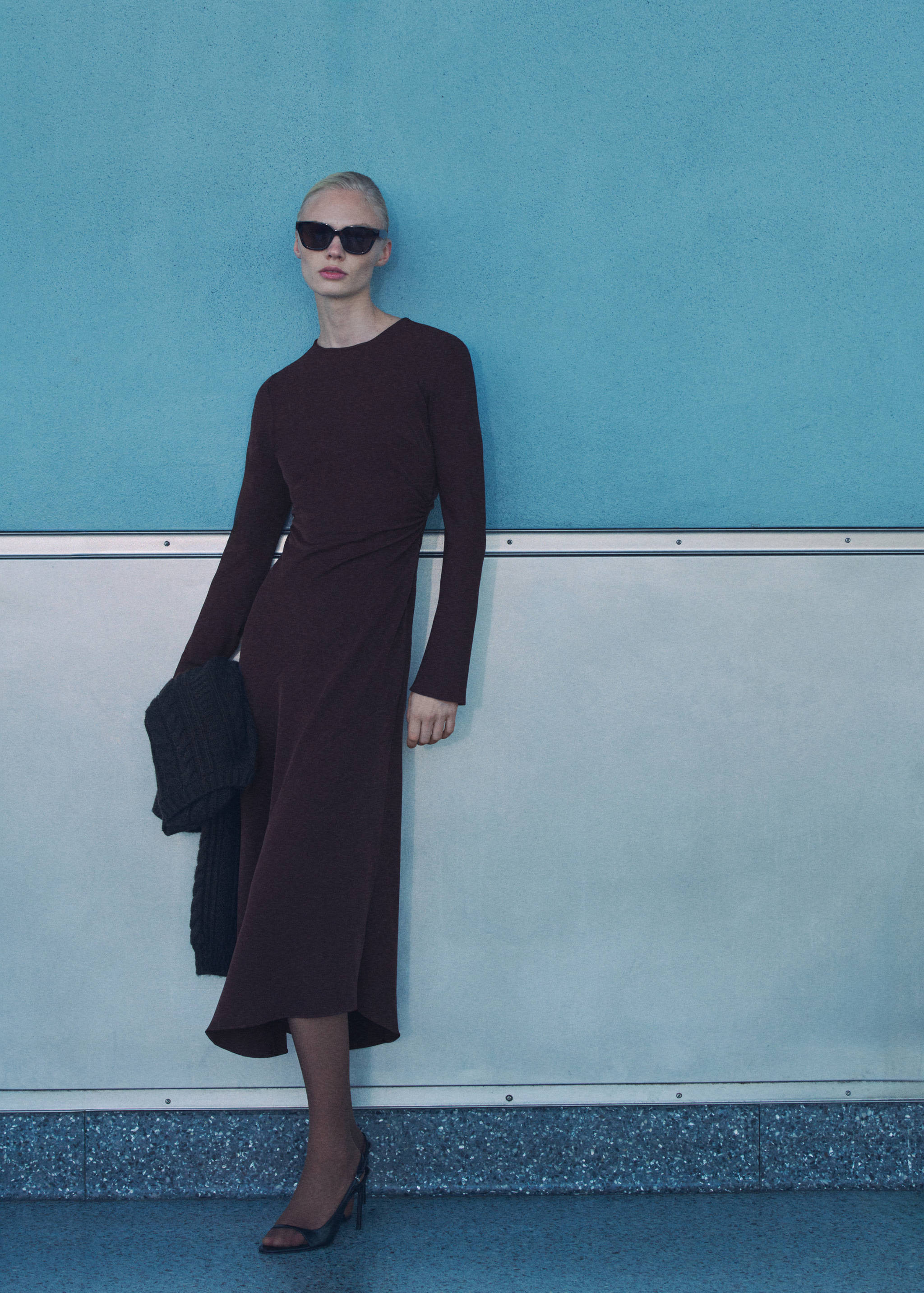 Midi-dress with draped waist - General plane