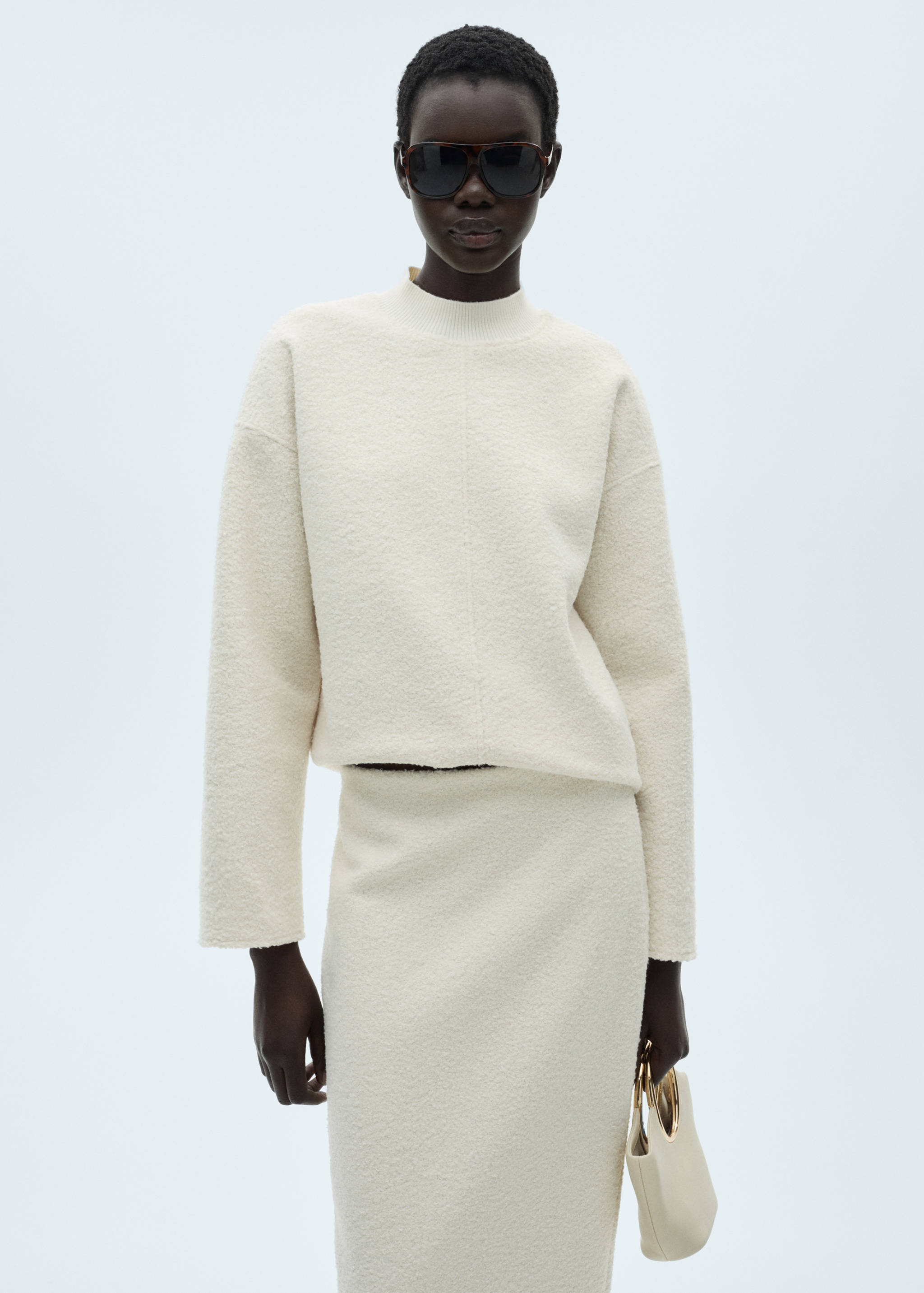 Jupe midi tissu bouclette - Détail de l'article 1