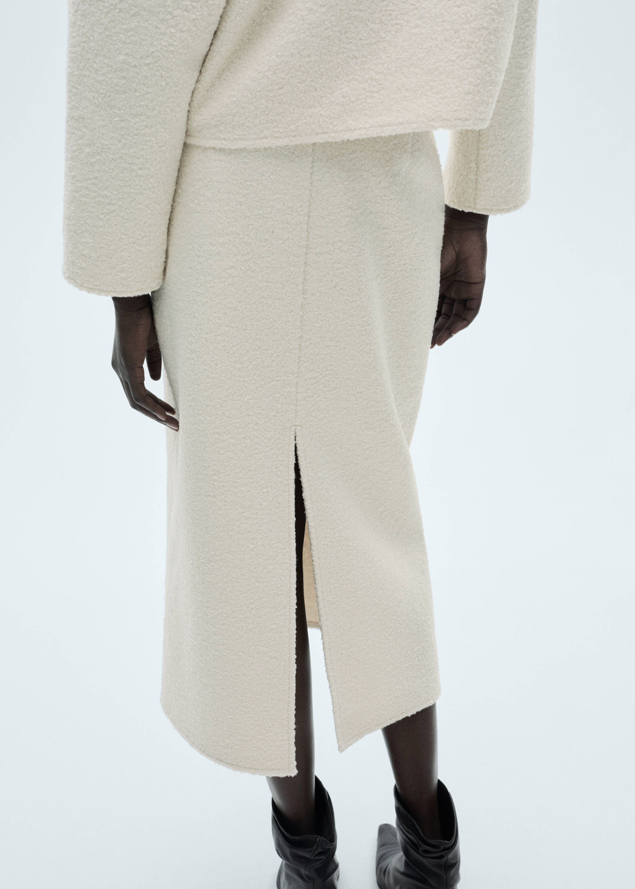 Jupe midi tissu bouclette - Détail de l'article 6