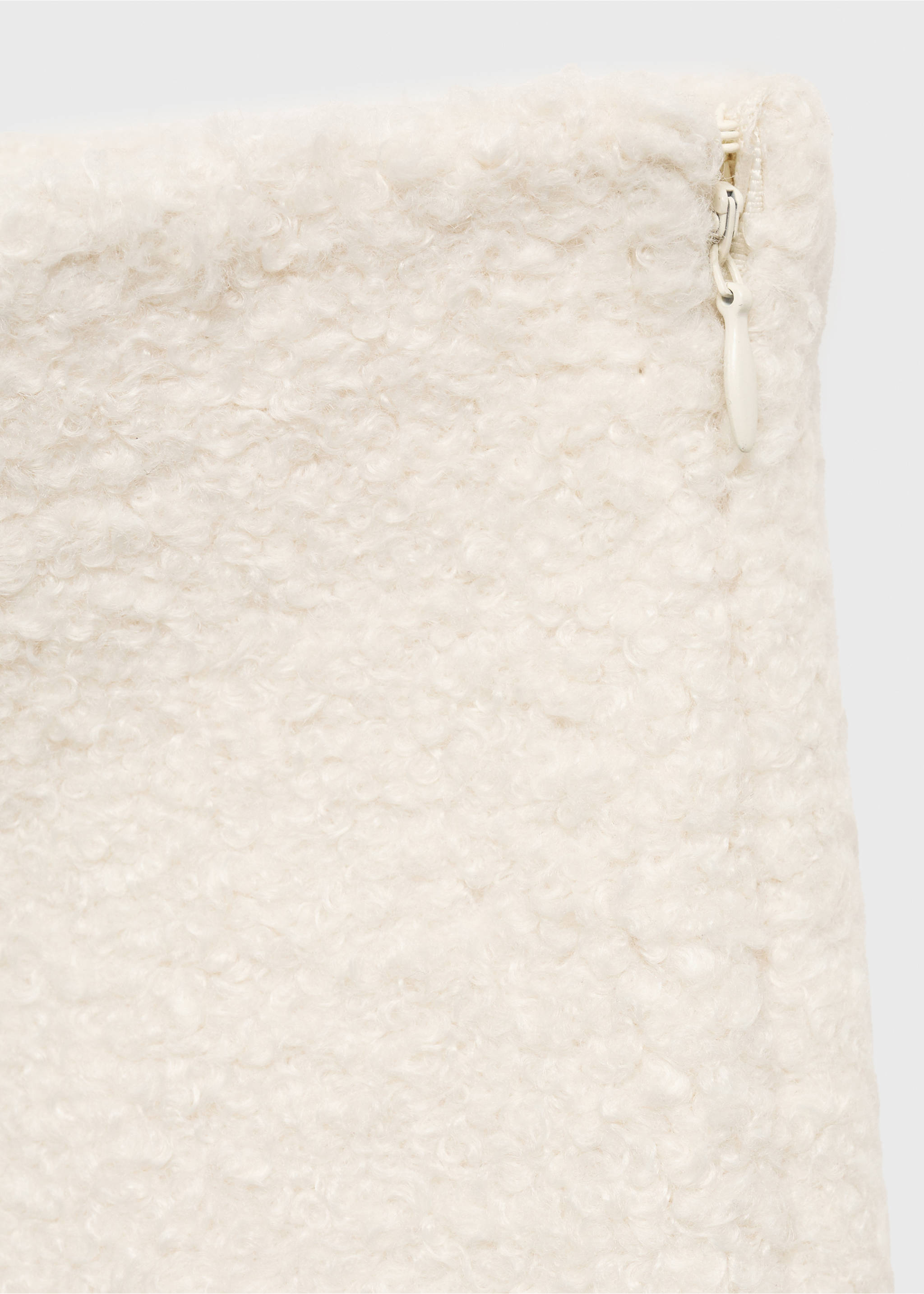 Jupe midi tissu bouclette - Détail de l'article 0, Écru. Ref: 87070611-00.