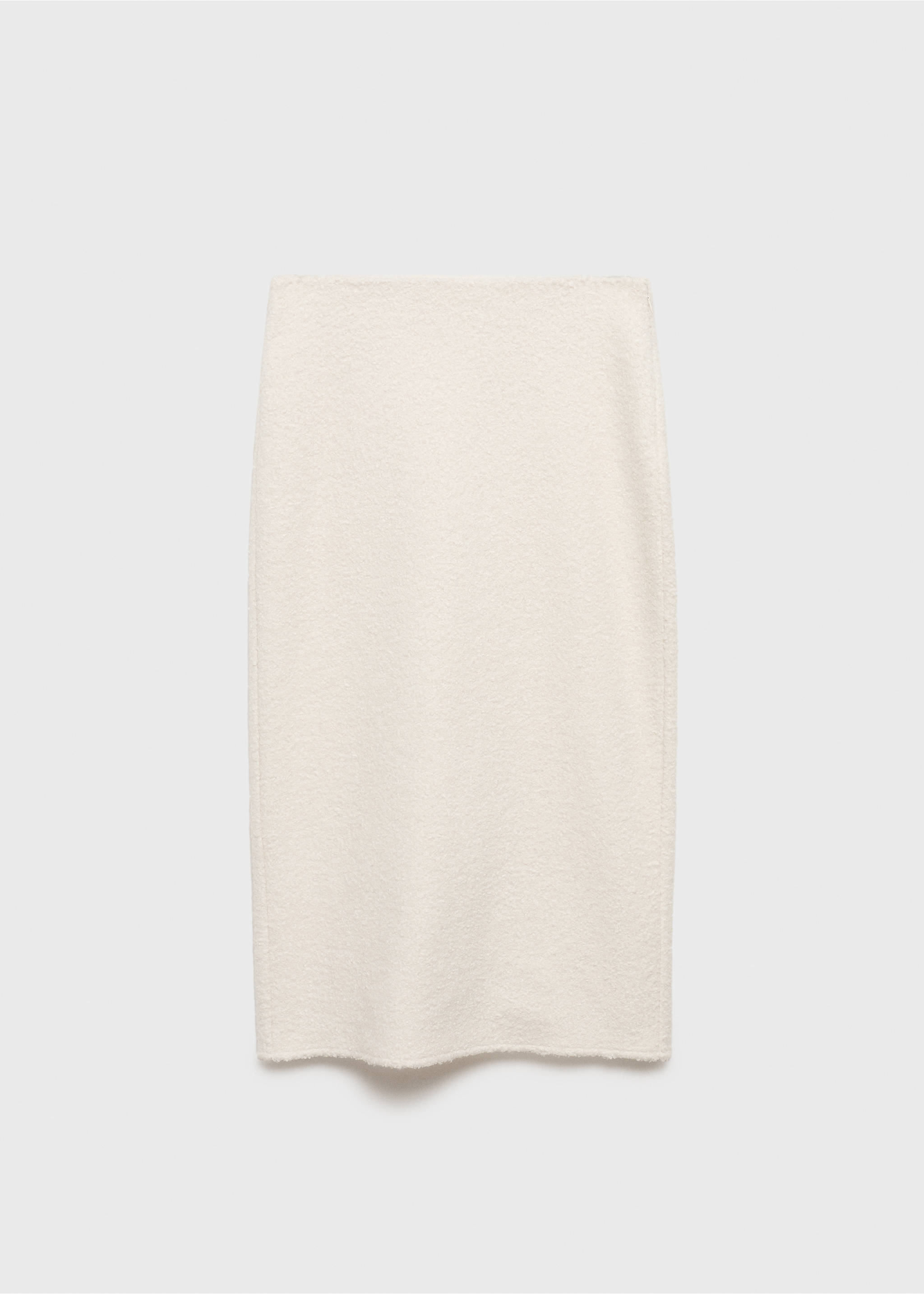 Bouclé midi-skirt - Article without model, Ecru. Ref: 87070611-00.