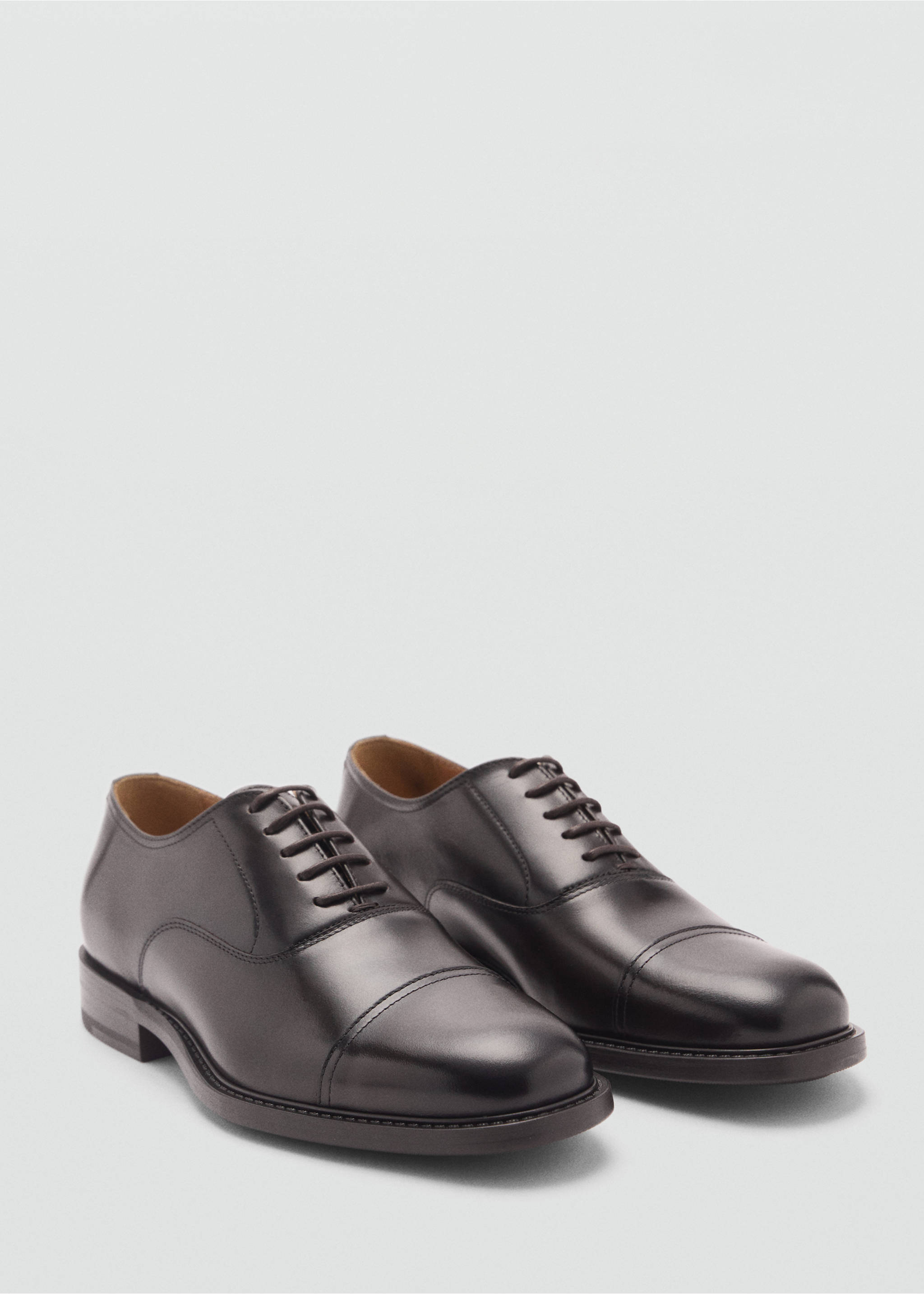 Oxford style leather shoe - Medium plane, Brown. Ref: 87070615-00.