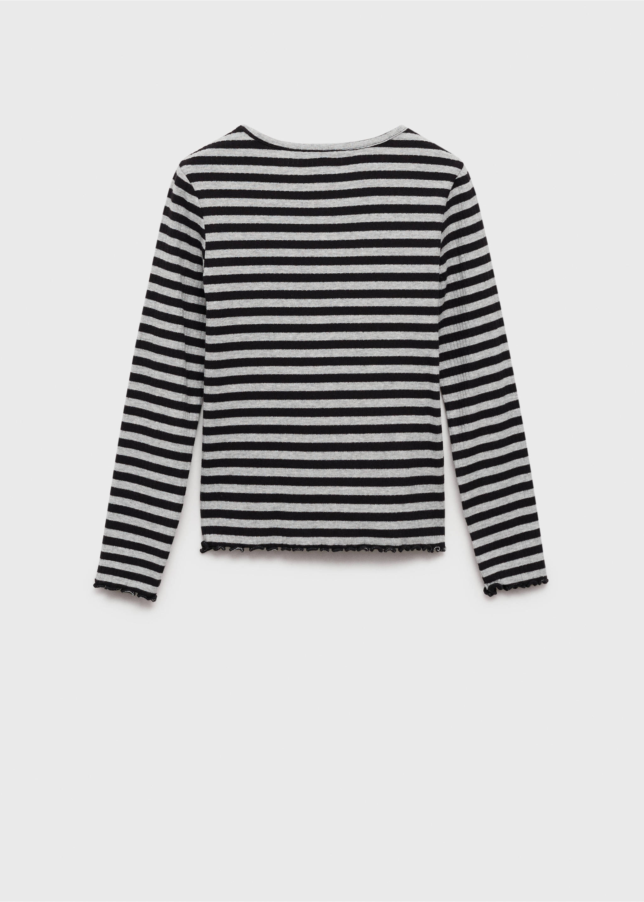 Striped rib T-shirt - Reverse of the article, Dark Heather Grey. Ref: 87070617-00.