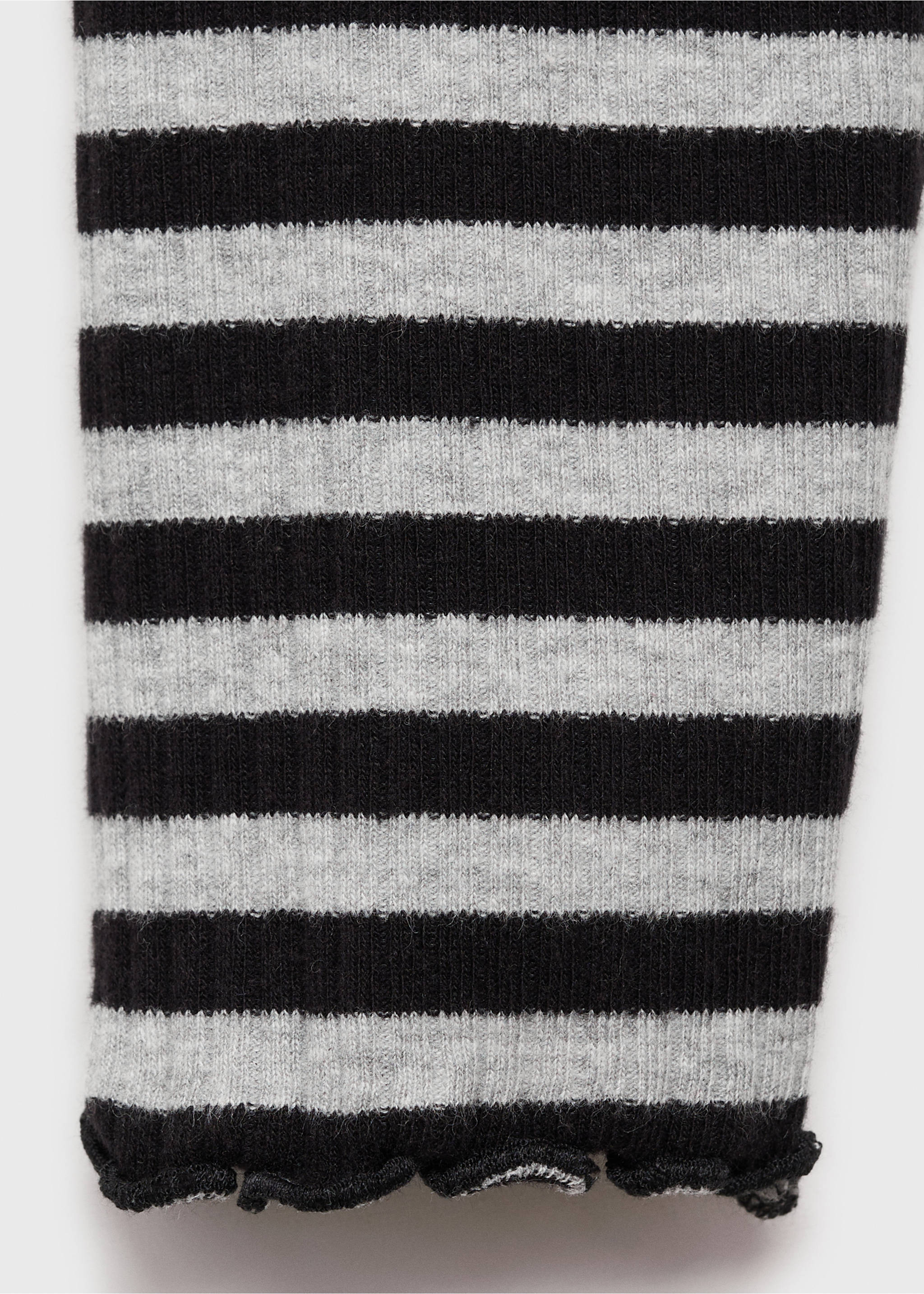 Striped rib T-shirt - Details of the article 8, Dark Heather Grey. Ref: 87070617-00.