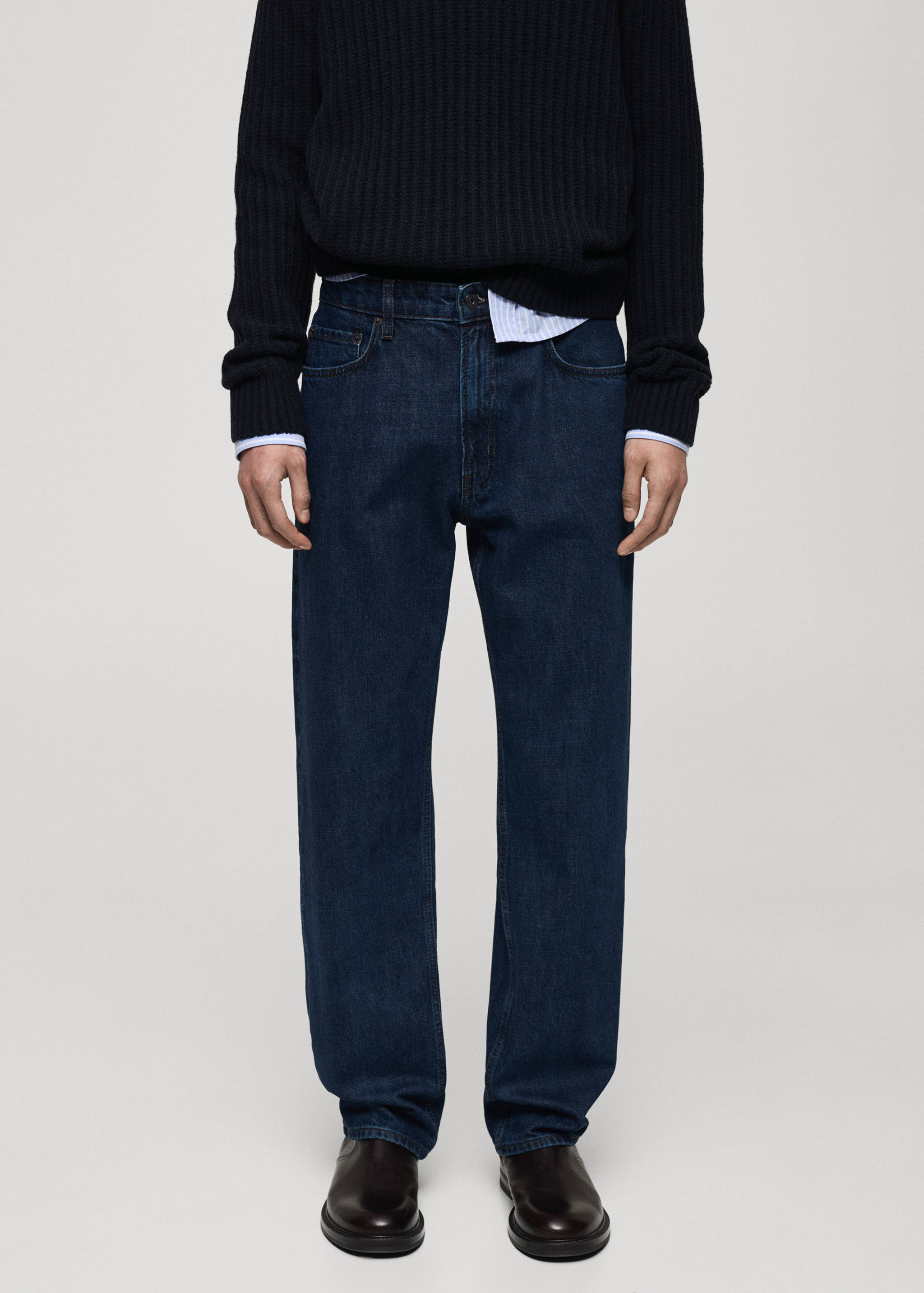 Jean Moby straight-fit délavé foncé - Plan moyen