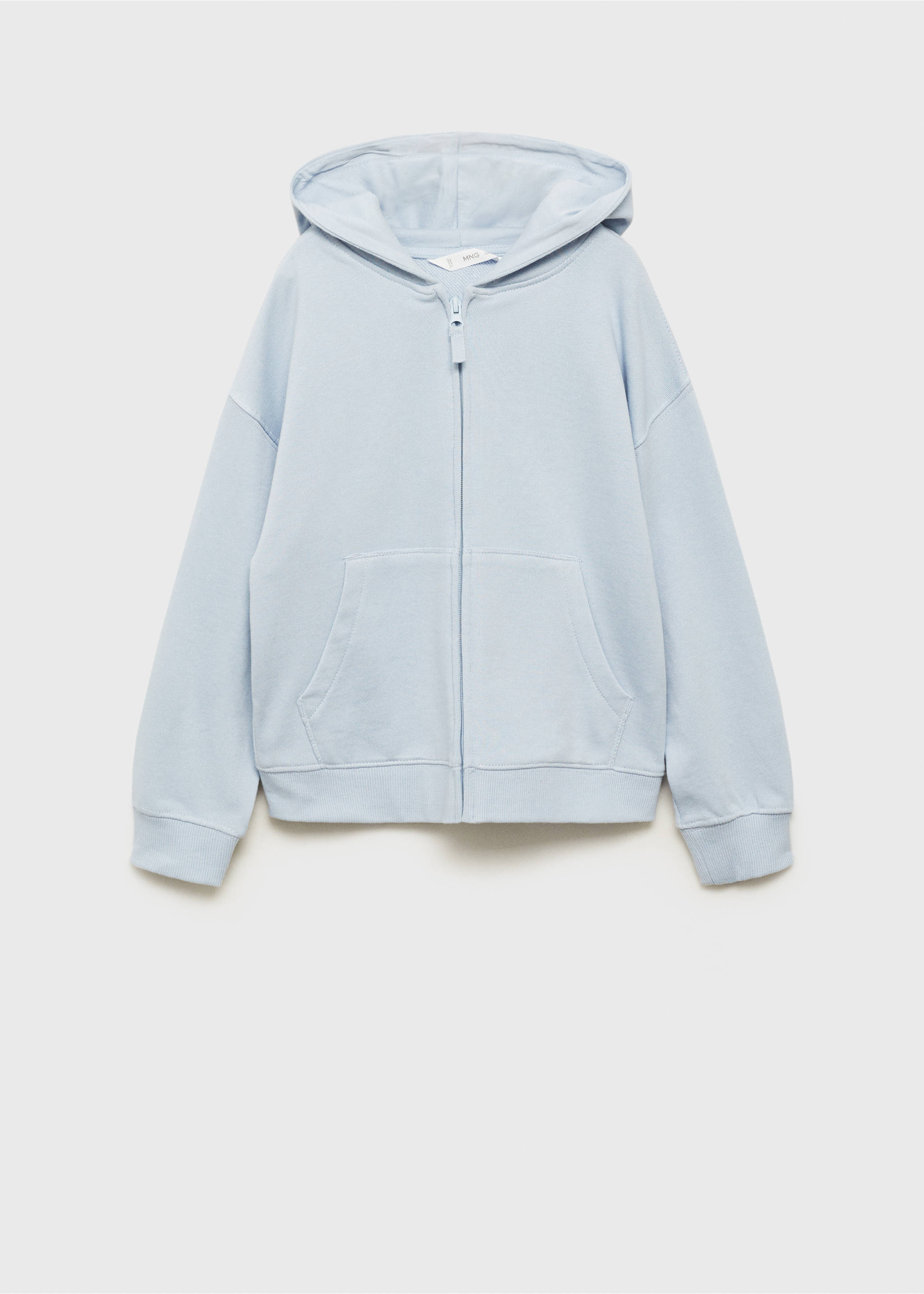 Sweatshirt with open hood - Article without model, Sky Blue. Ref: 87070620-00.