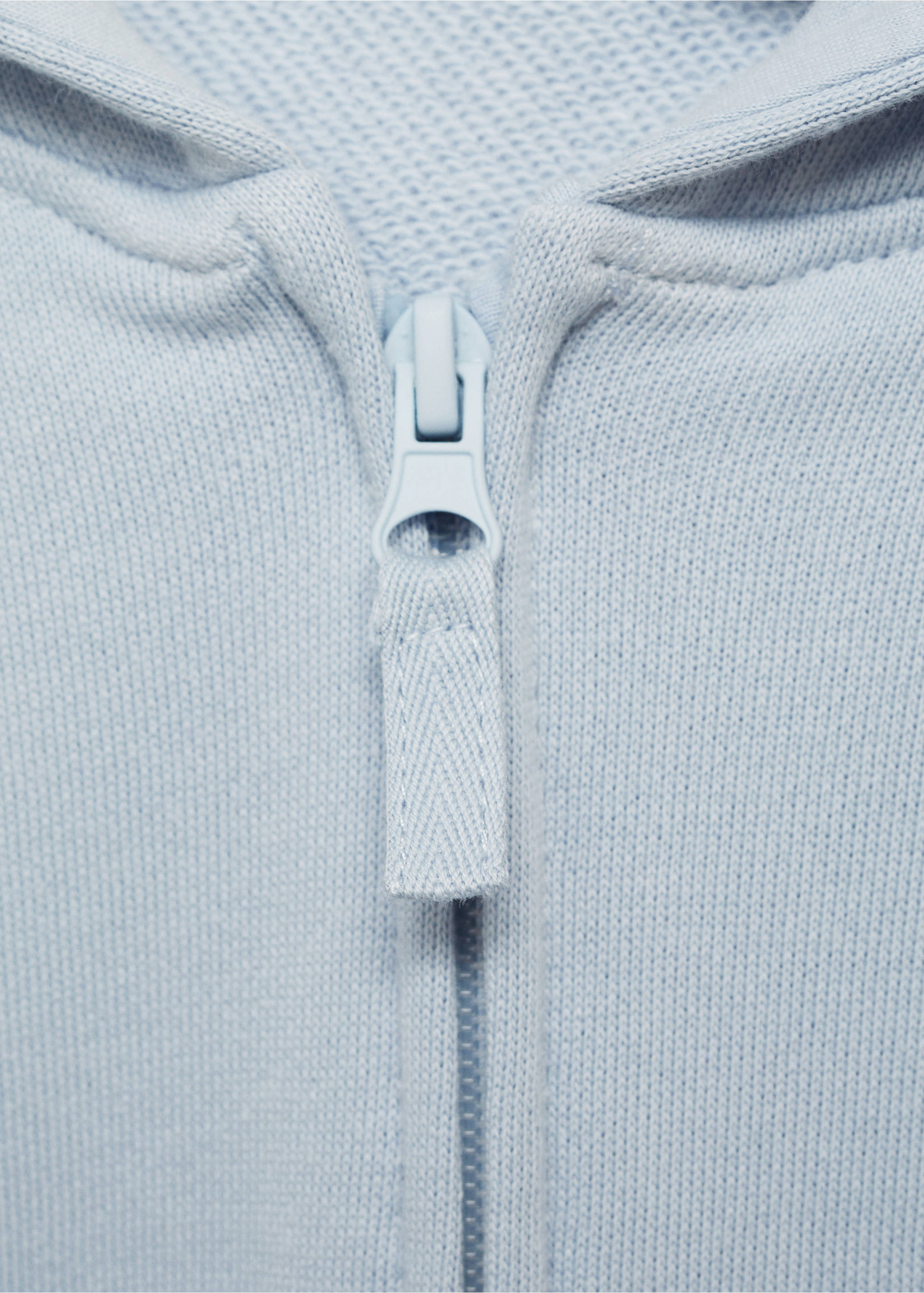 Sweatshirt with open hood - Details of the article 8, Sky Blue. Ref: 87070620-00.