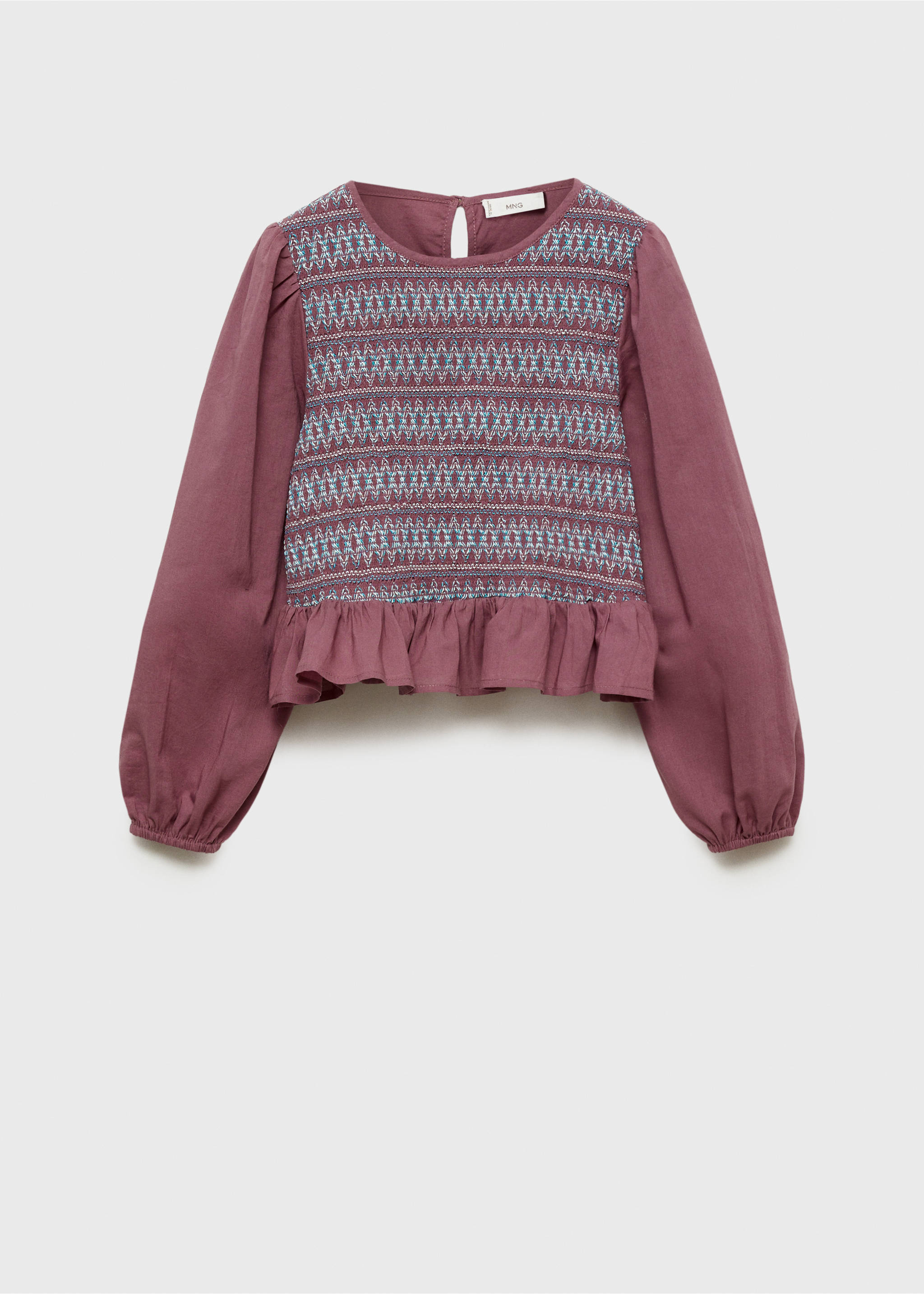 Honeycomb pattern blouse - Article without model, Maroon. Ref: 87070622-00.