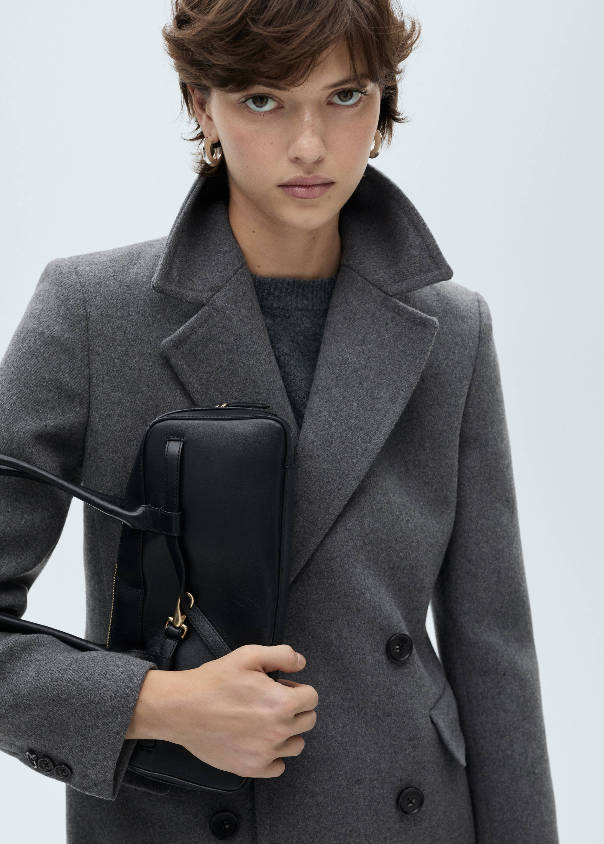 Double-breasted wool midi coat - Details of the article 1