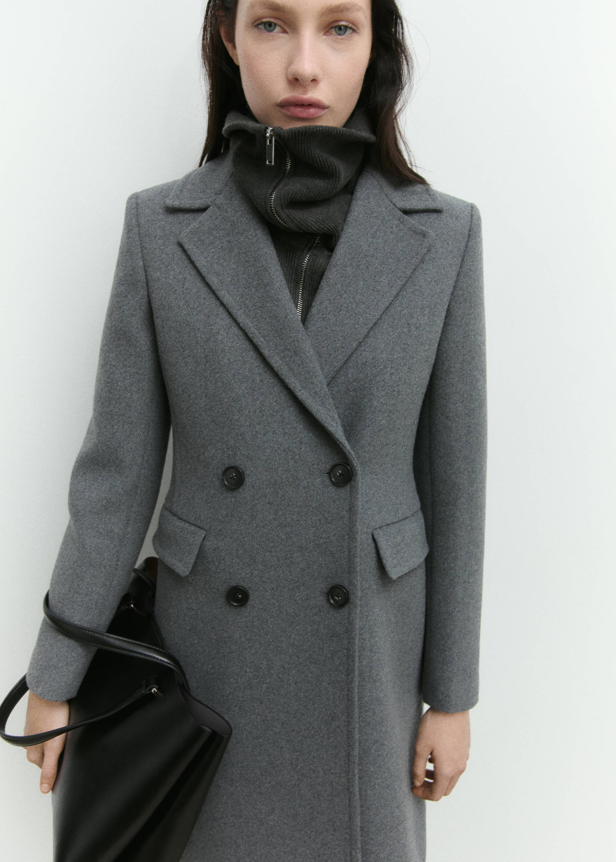 Double-breasted wool midi coat - Details of the article 7