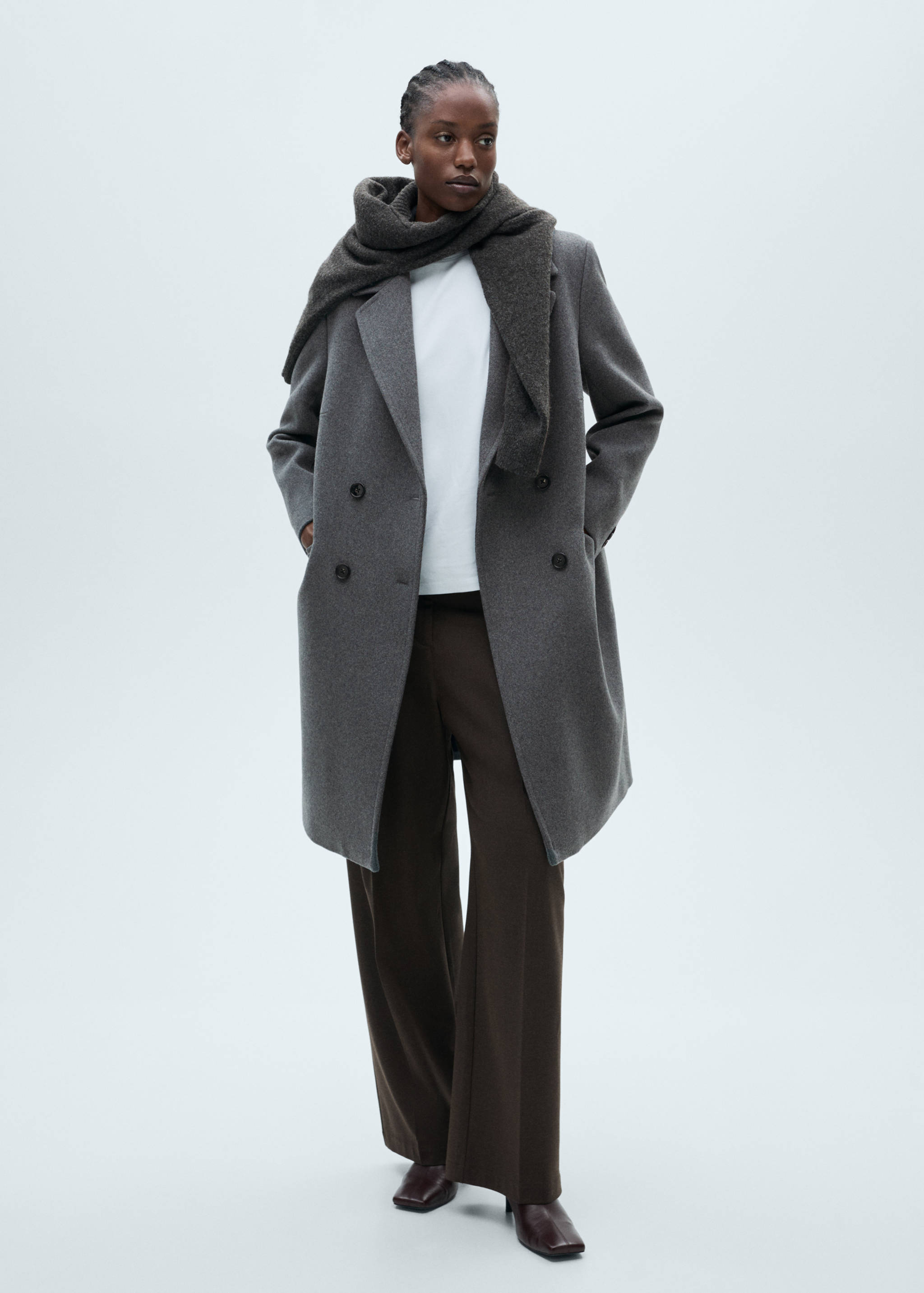 Double-breasted wool midi coat - Details of the article 3