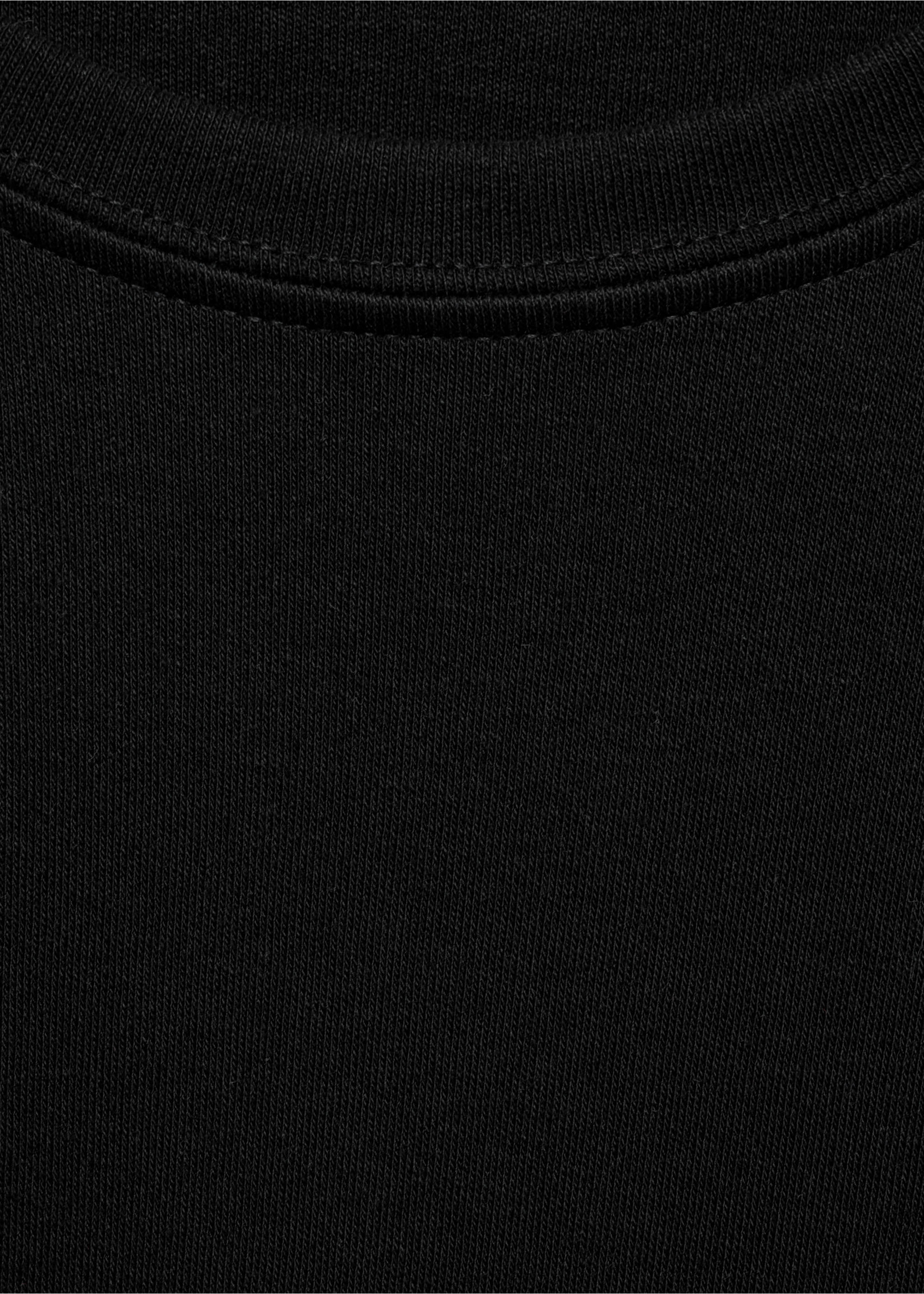 Long sleeve cotton t-shirt - Details of the article 8, Black. Ref: 87070624-00.